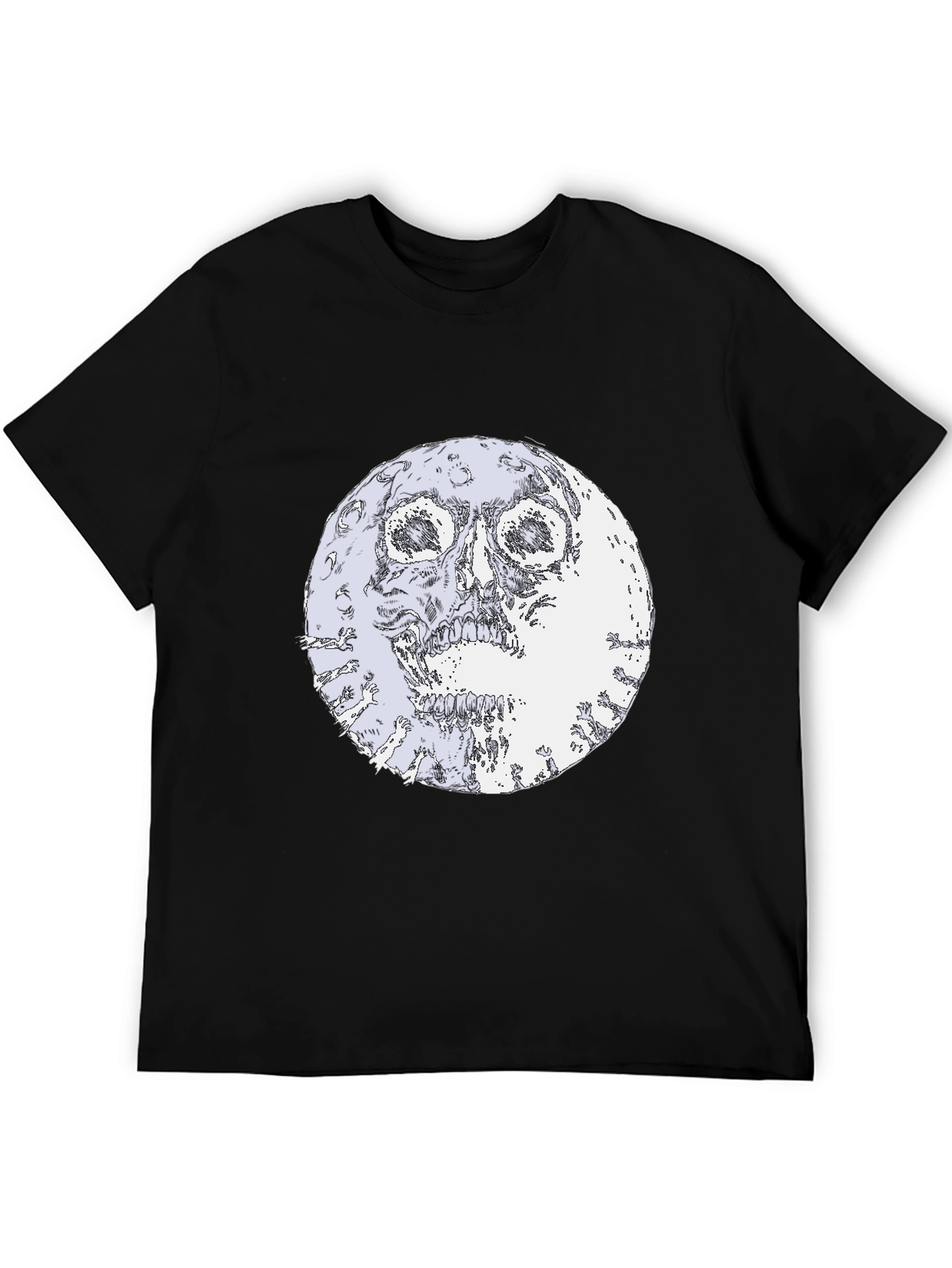 Skull Moon Graphic Black T-Shirt