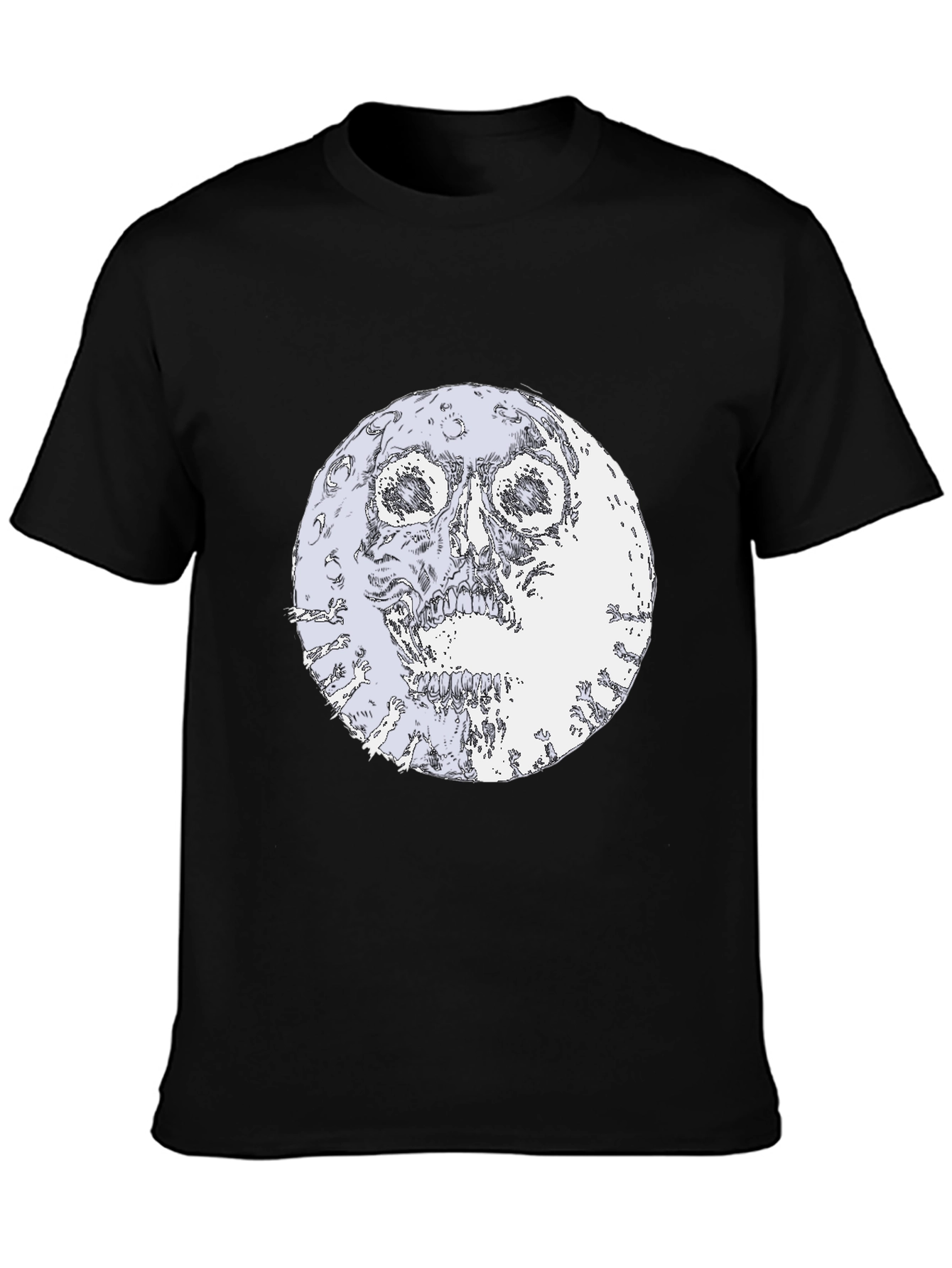 Skull Moon Graphic Black T-Shirt