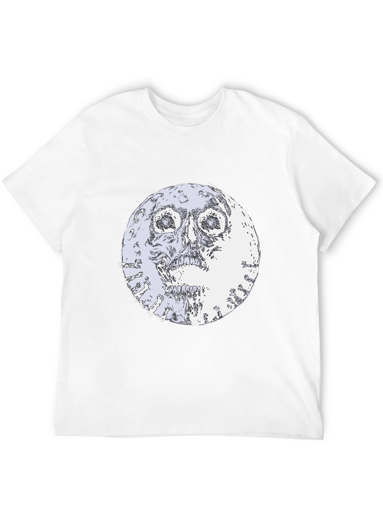 Skull Moon Graphic Black T-Shirt