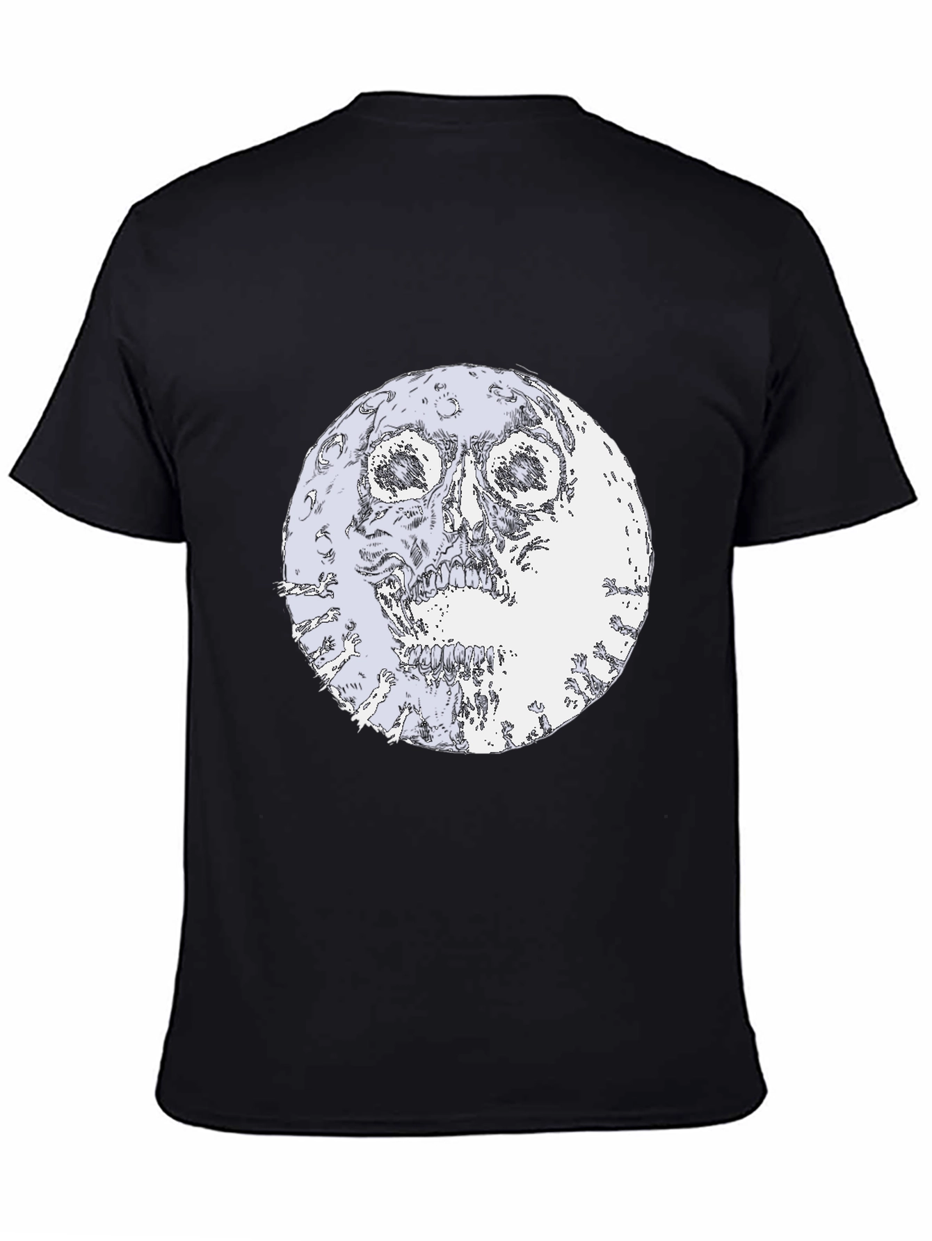 Skull Moon Graphic Black T-Shirt