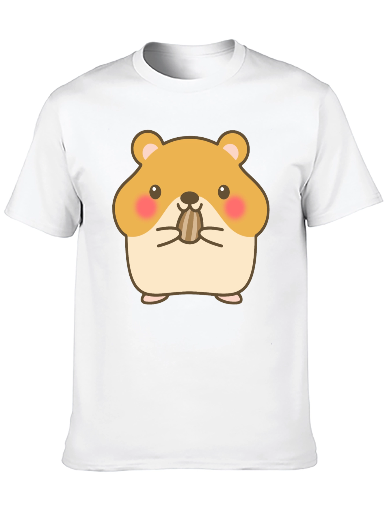 Cute Hamster Graphic Tee - Black Cotton T-Shirt