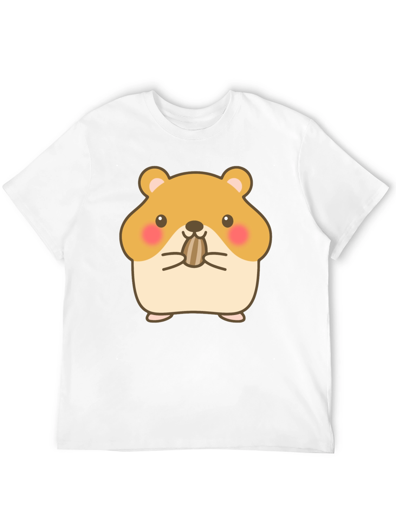 Cute Hamster Graphic Tee - Black Cotton T-Shirt