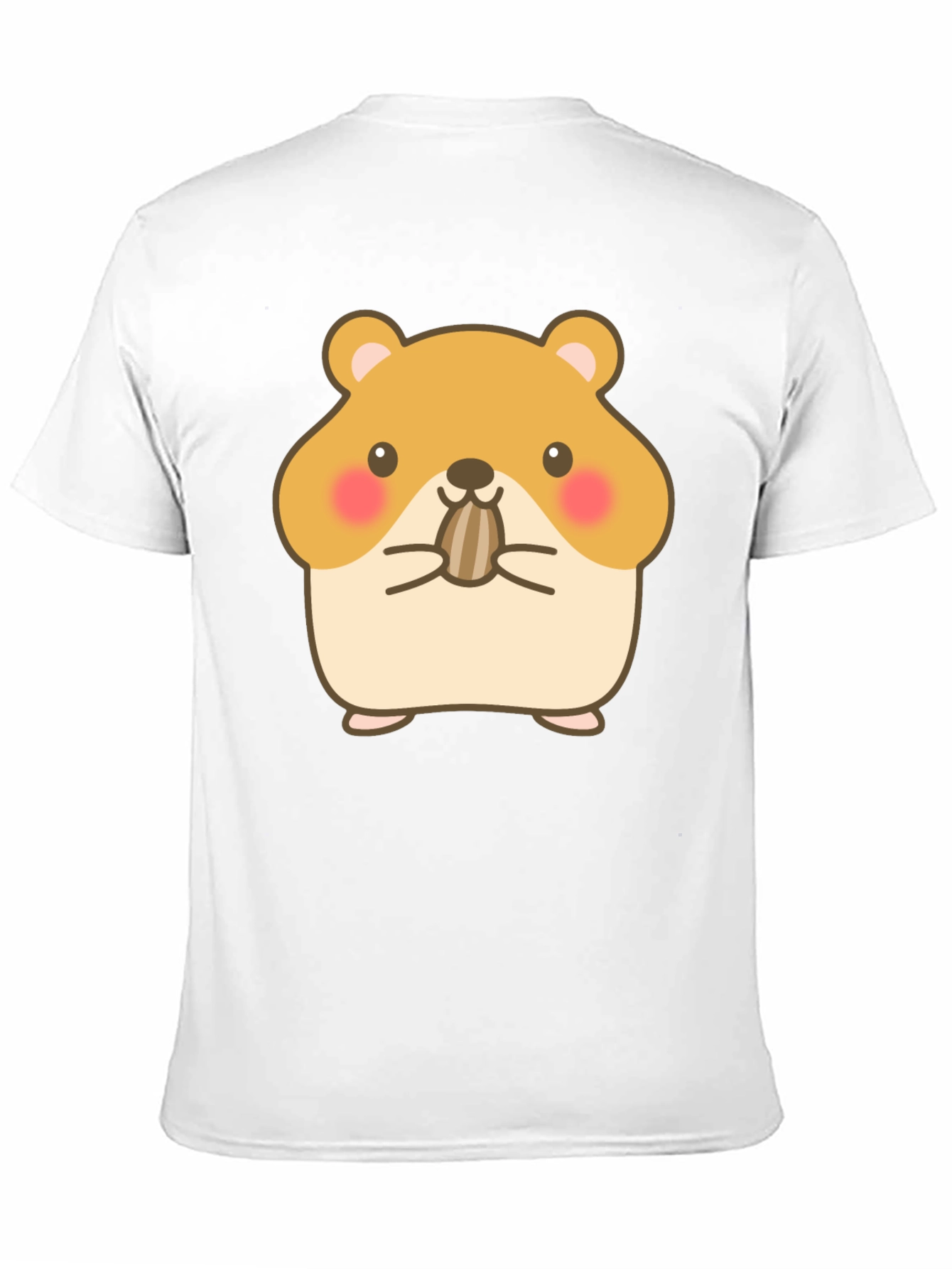 Cute Hamster Graphic Tee - Black Cotton T-Shirt
