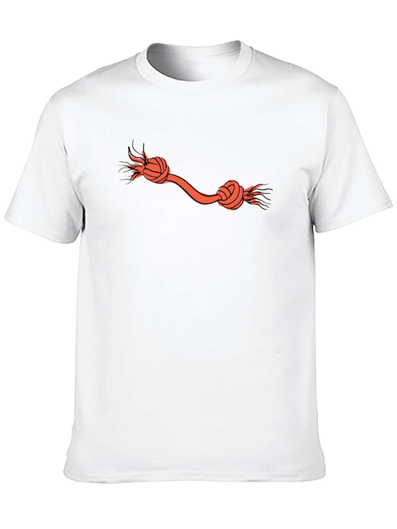 Knotted Rope Design Black T-Shirt