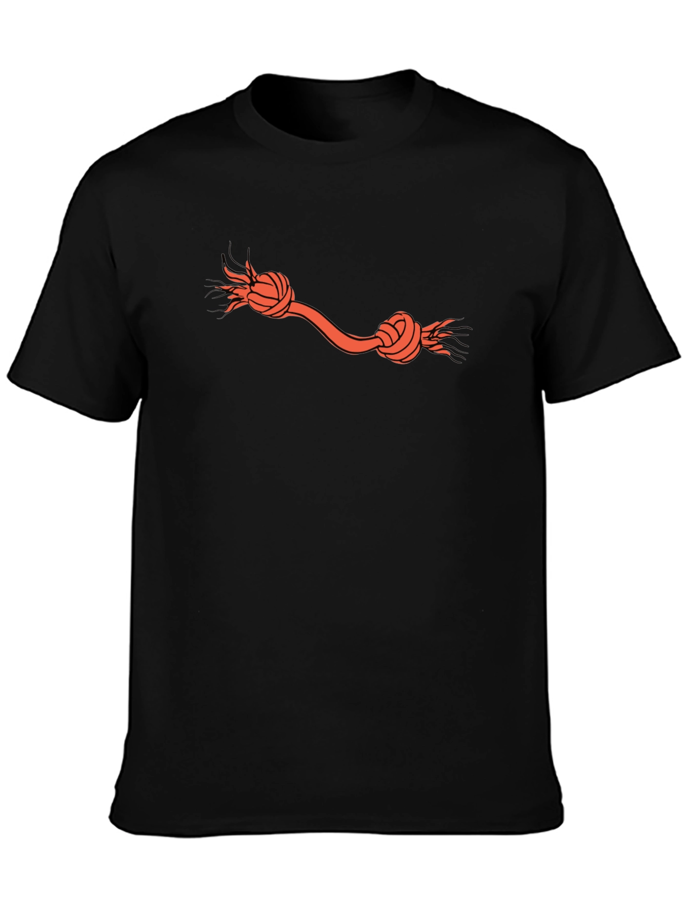 Knotted Rope Design Black T-Shirt