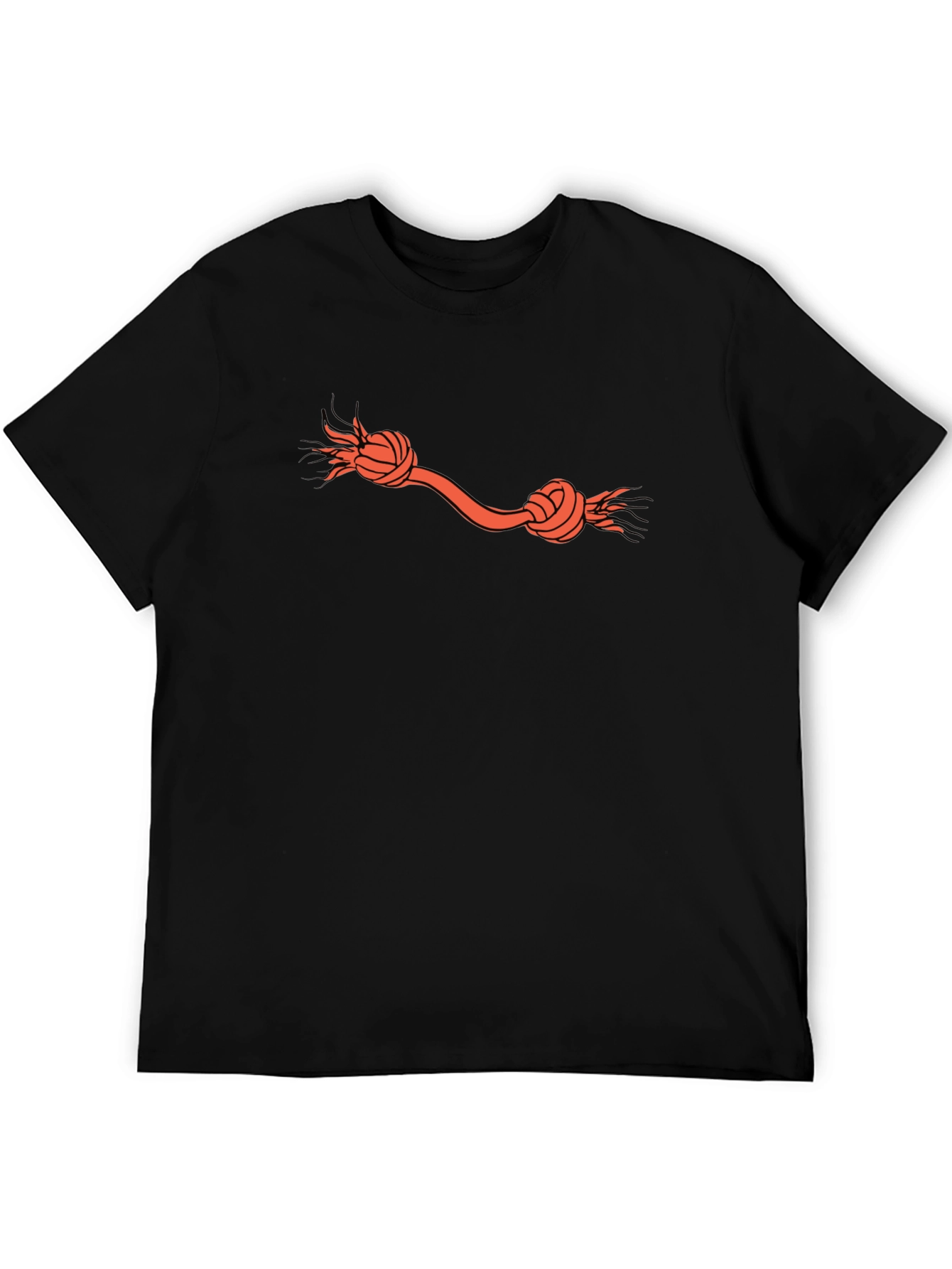 Knotted Rope Design Black T-Shirt