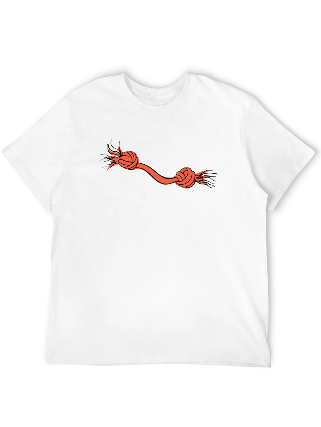Knotted Rope Design Black T-Shirt