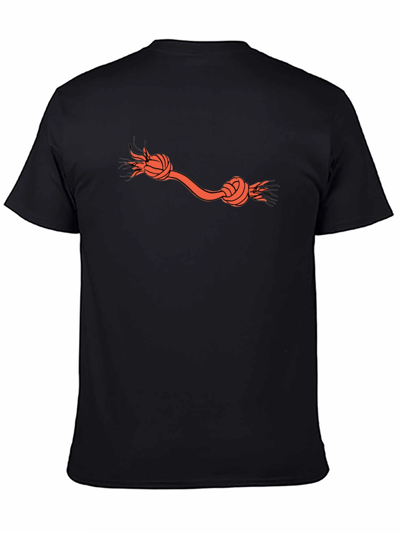 Knotted Rope Design Black T-Shirt
