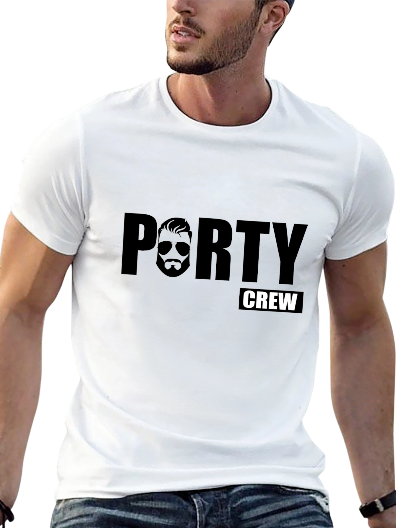 Porty Crew Graphic T-Shirt - Black Cotton Tee