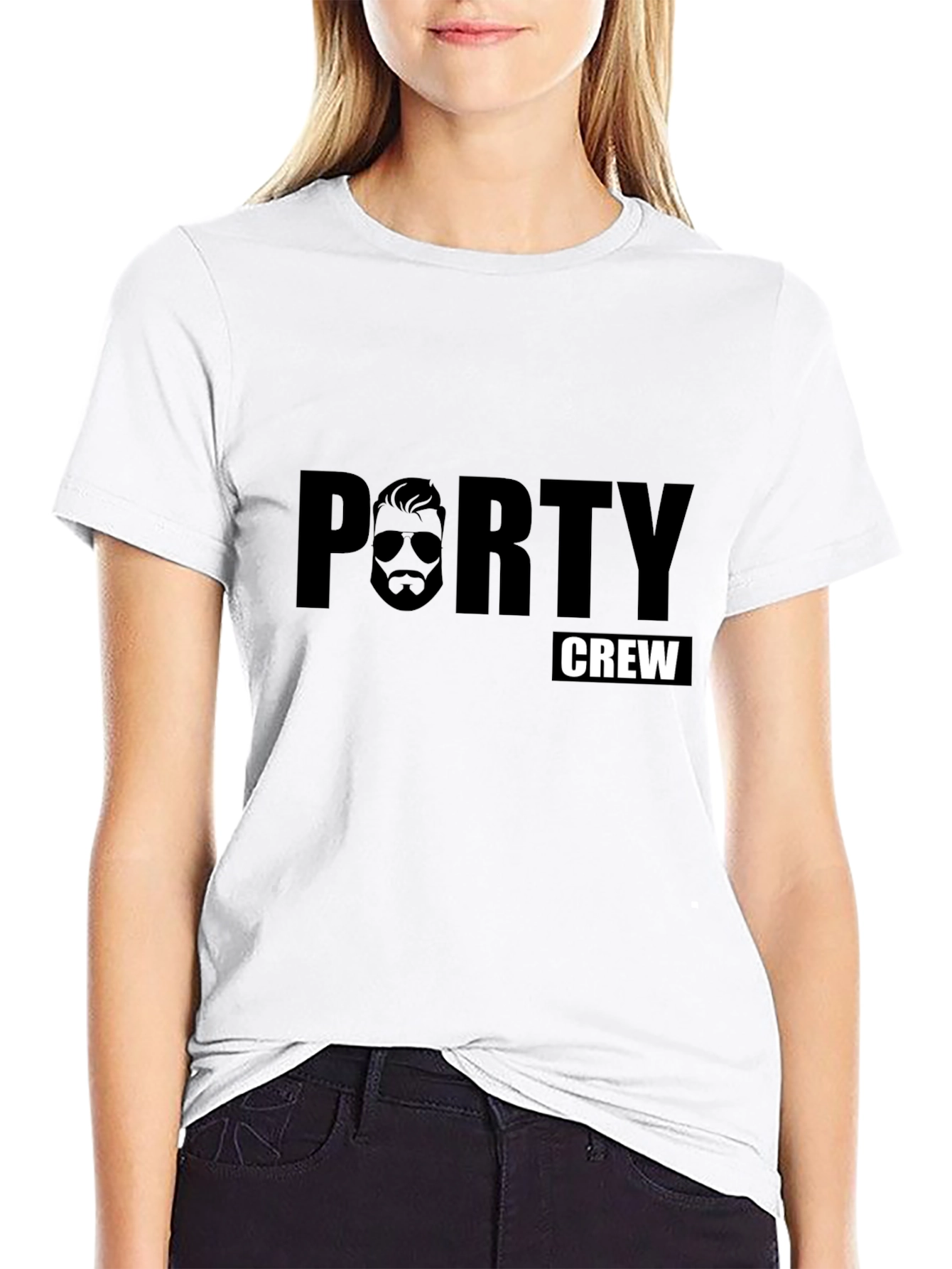 Porty Crew Graphic T-Shirt - Black Cotton Tee