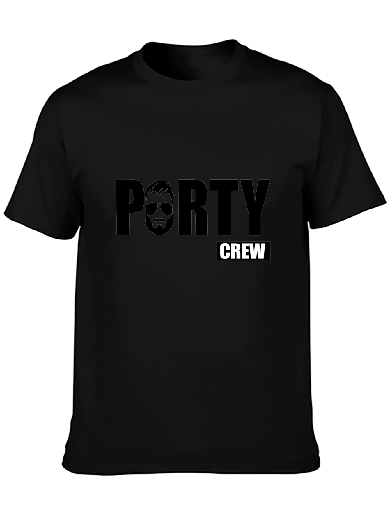 Porty Crew Graphic T-Shirt - Black Cotton Tee