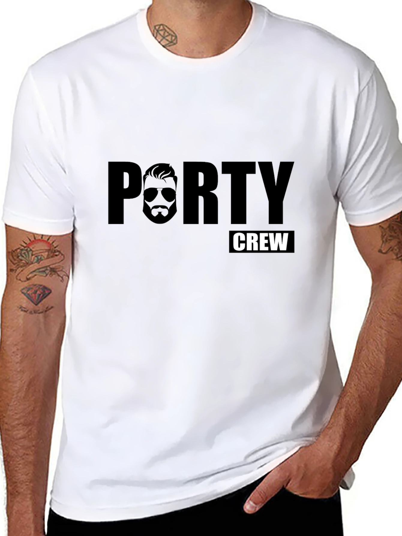 Porty Crew Graphic T-Shirt - Black Cotton Tee