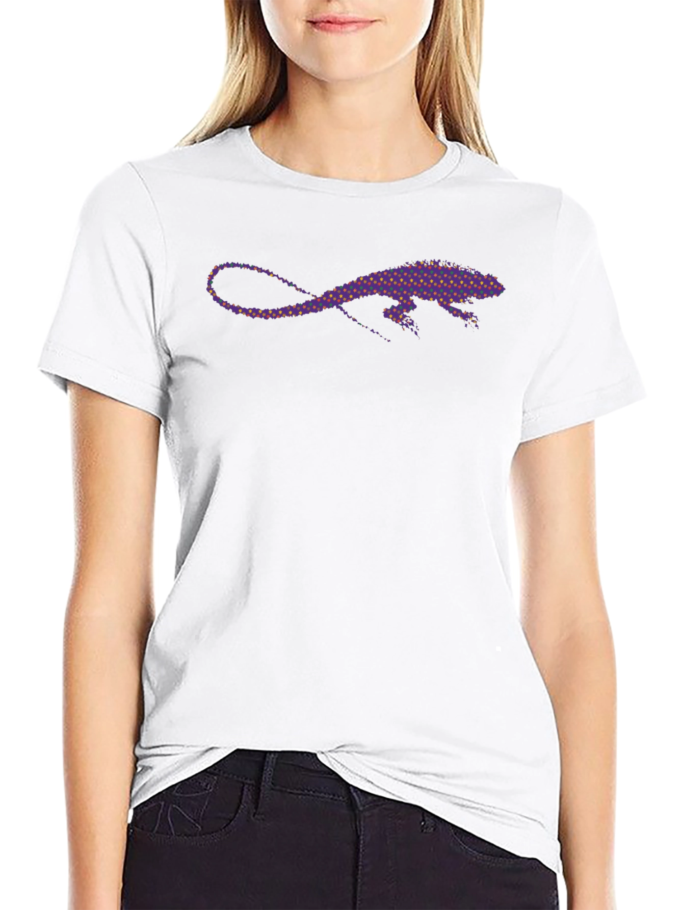 Lizard Print Black T-Shirt