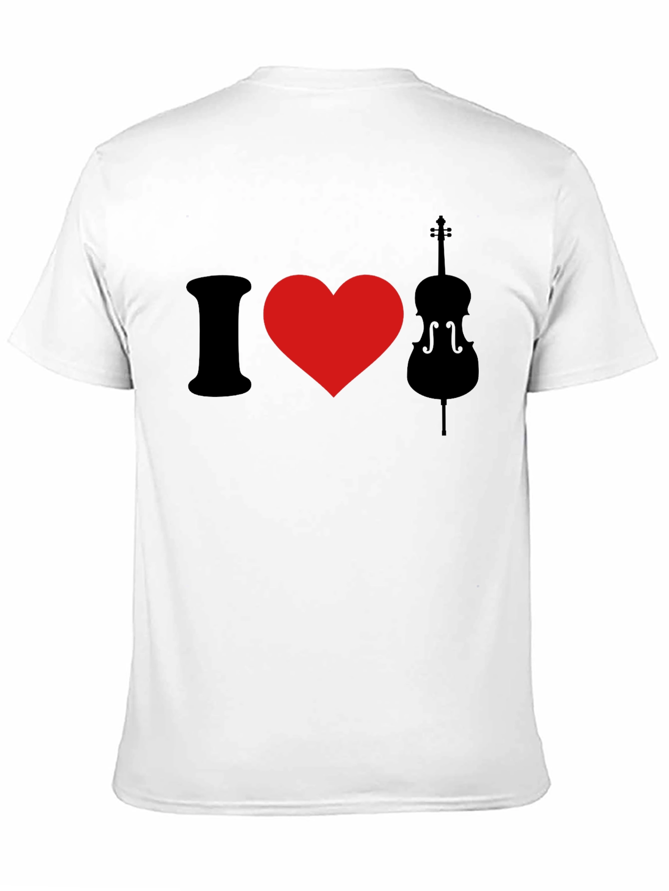 I Love Cello Black Graphic T-Shirt