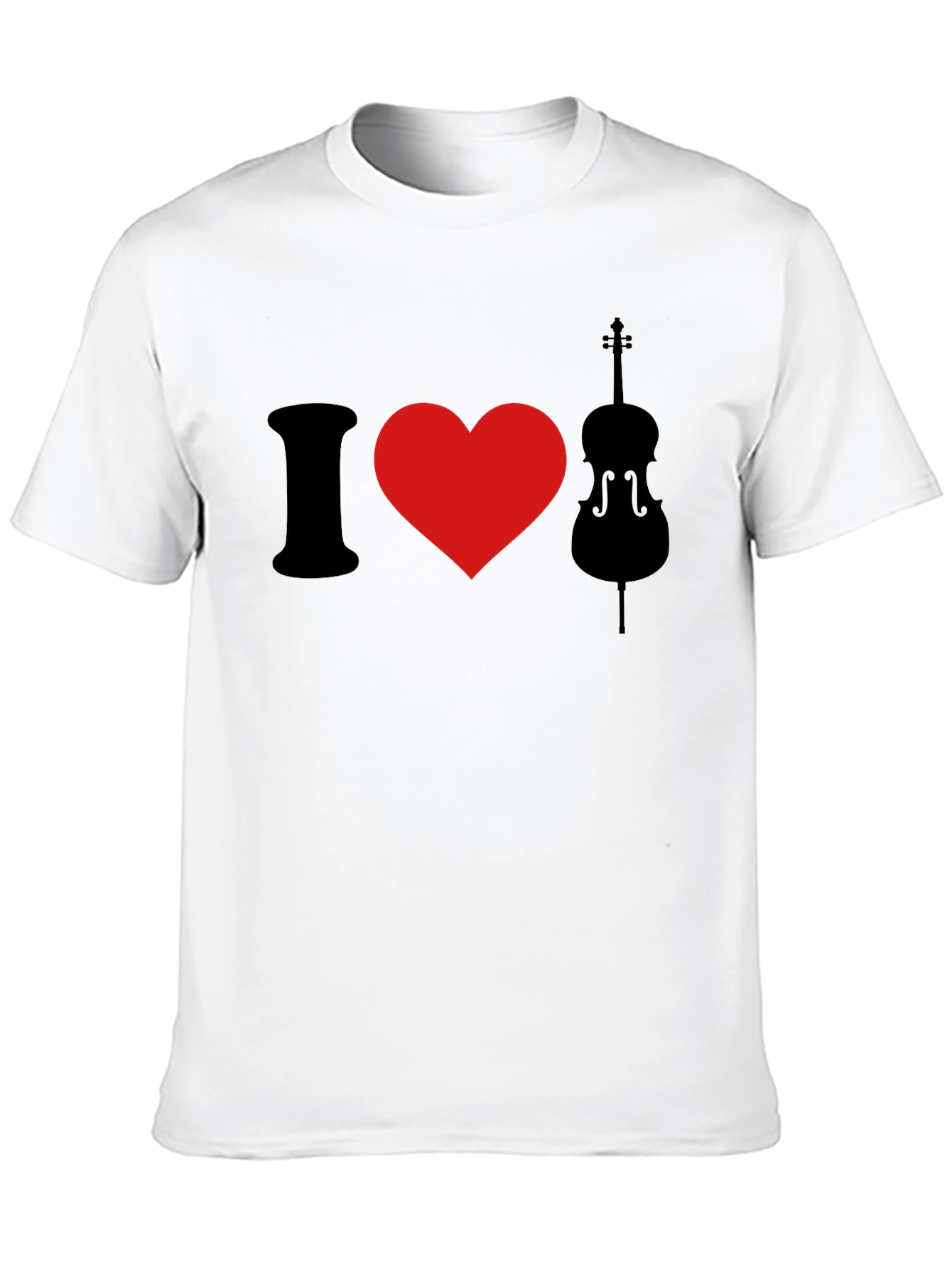 I Love Cello Black Graphic T-Shirt