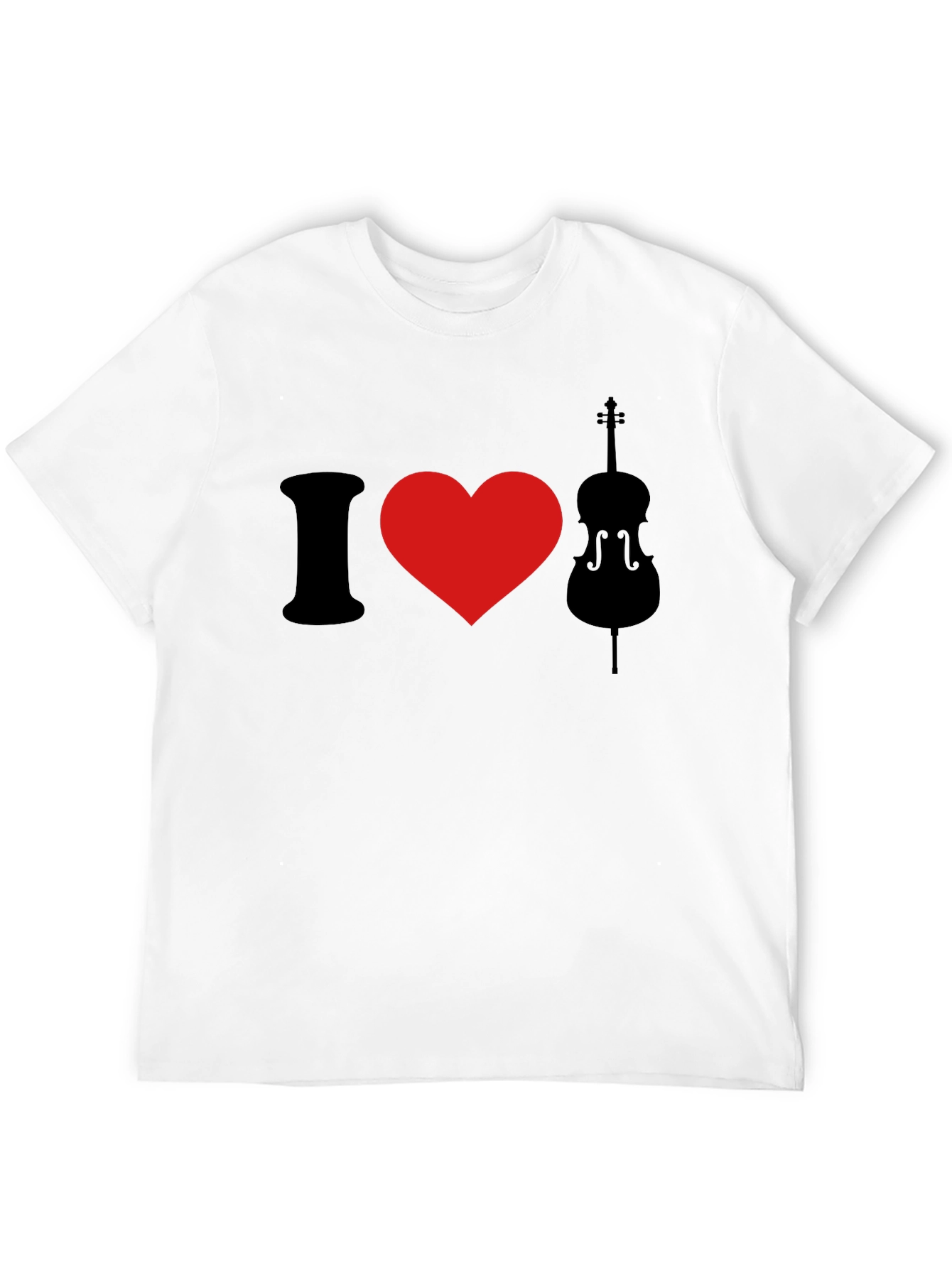I Love Cello Black Graphic T-Shirt