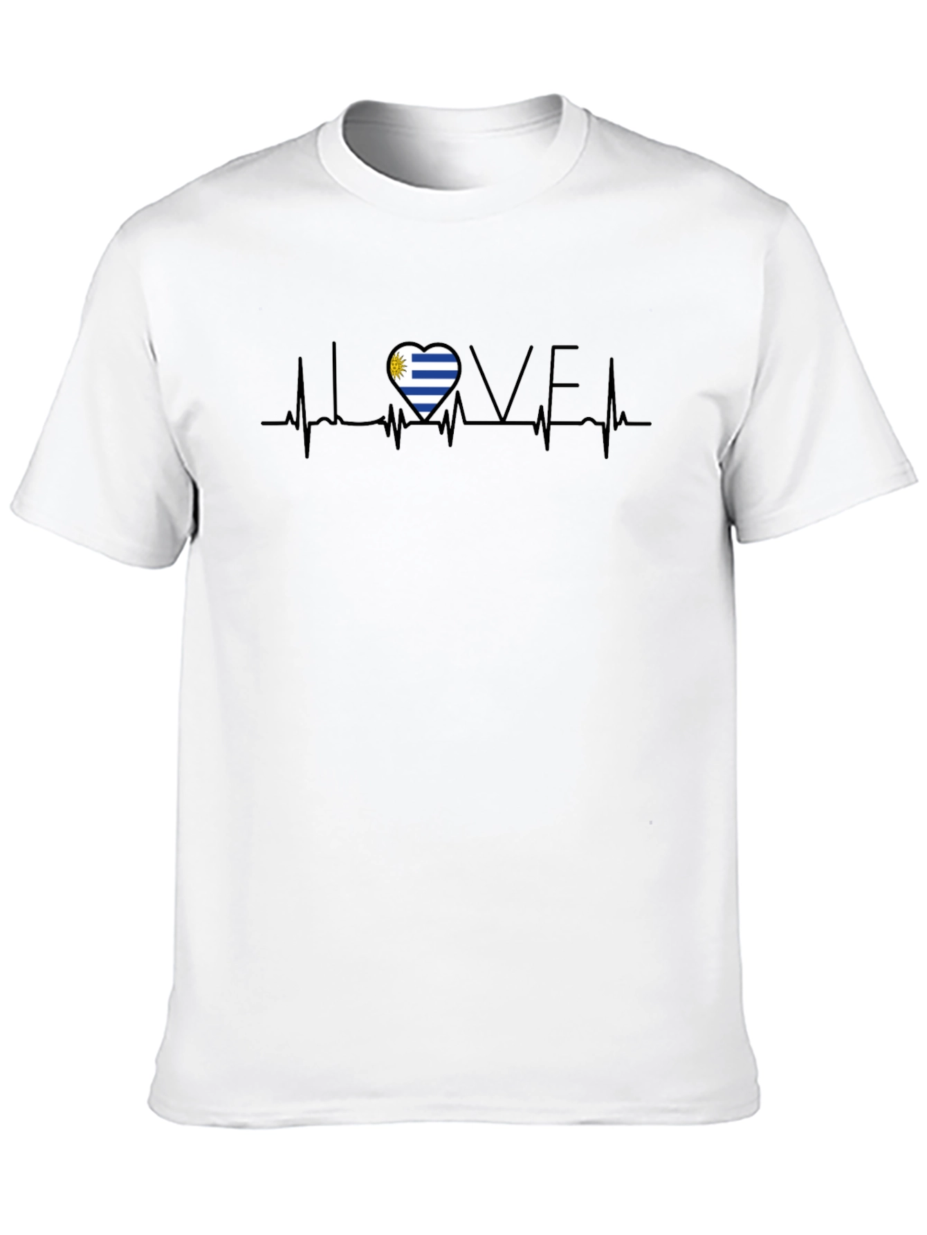 Uruguay Flag Heartbeat Love T-Shirt
