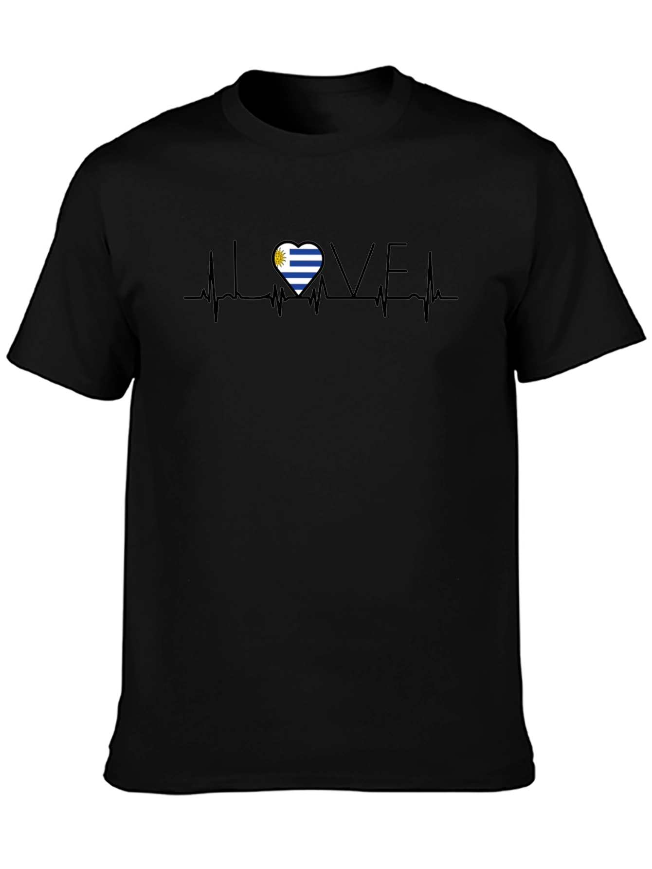 Uruguay Flag Heartbeat Love T-Shirt