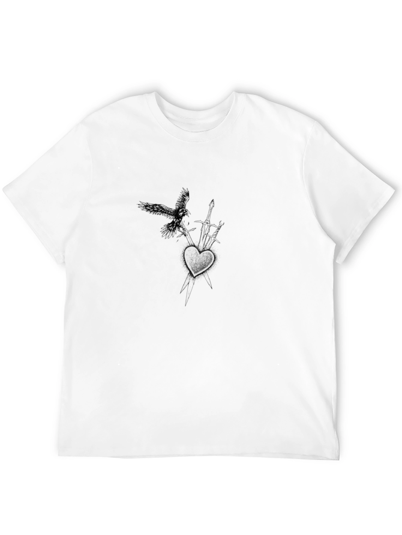 Graphic Print Black Crew Neck T-Shirt