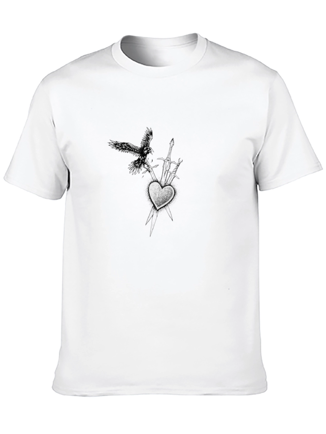 Graphic Print Black Crew Neck T-Shirt