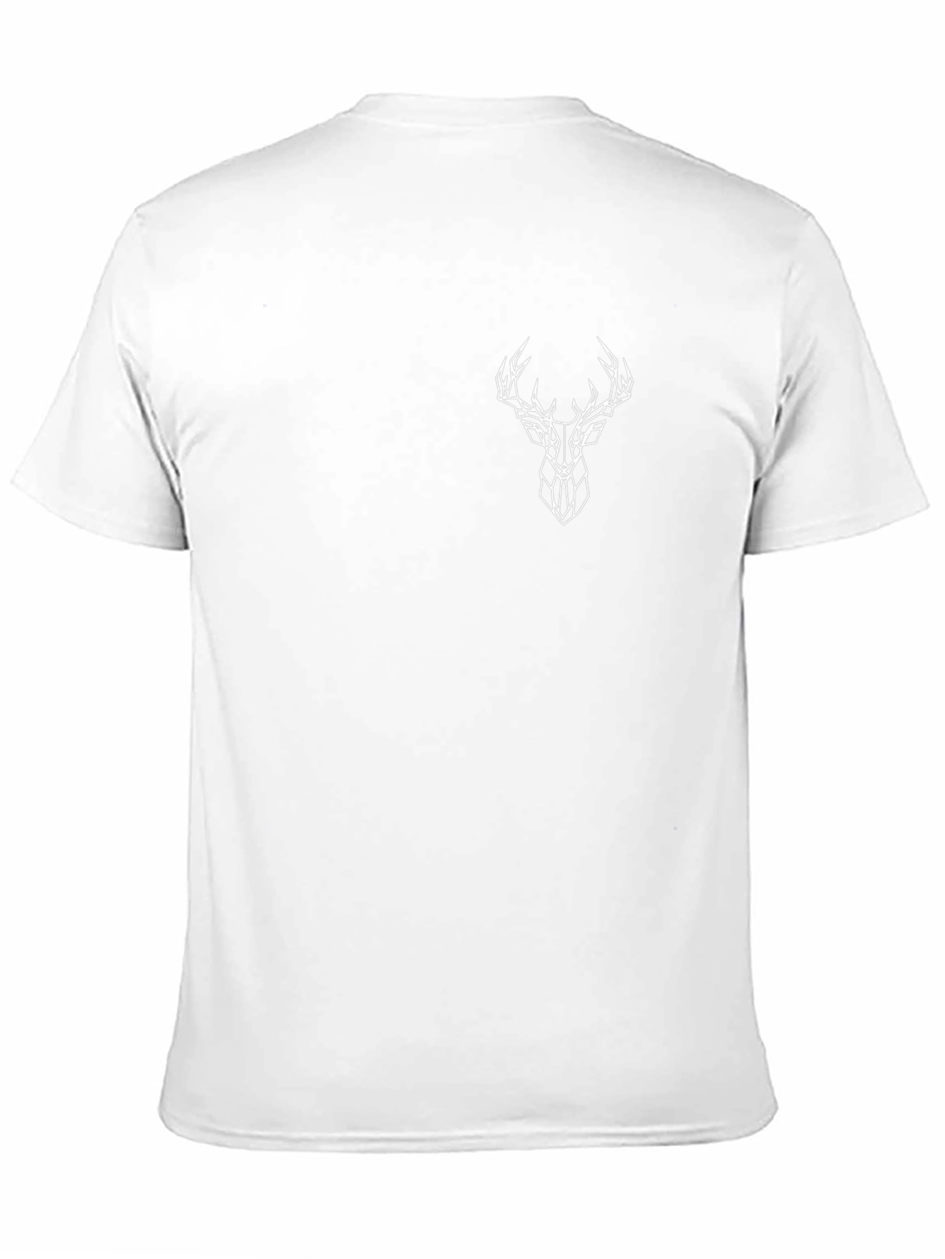 Geometric Deer Head Black T-Shirt