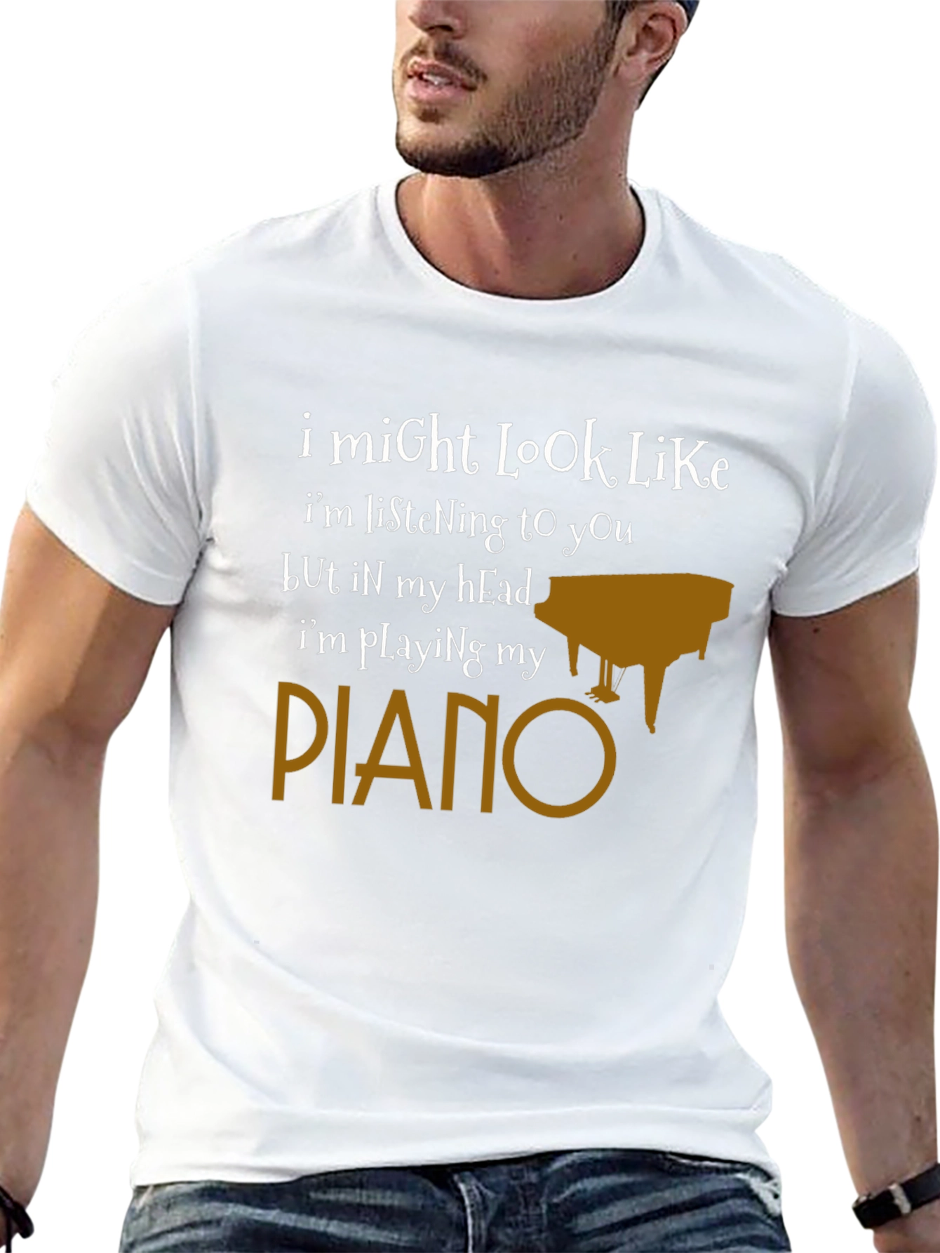 Funny Piano T-Shirt - Im Playing My Piano