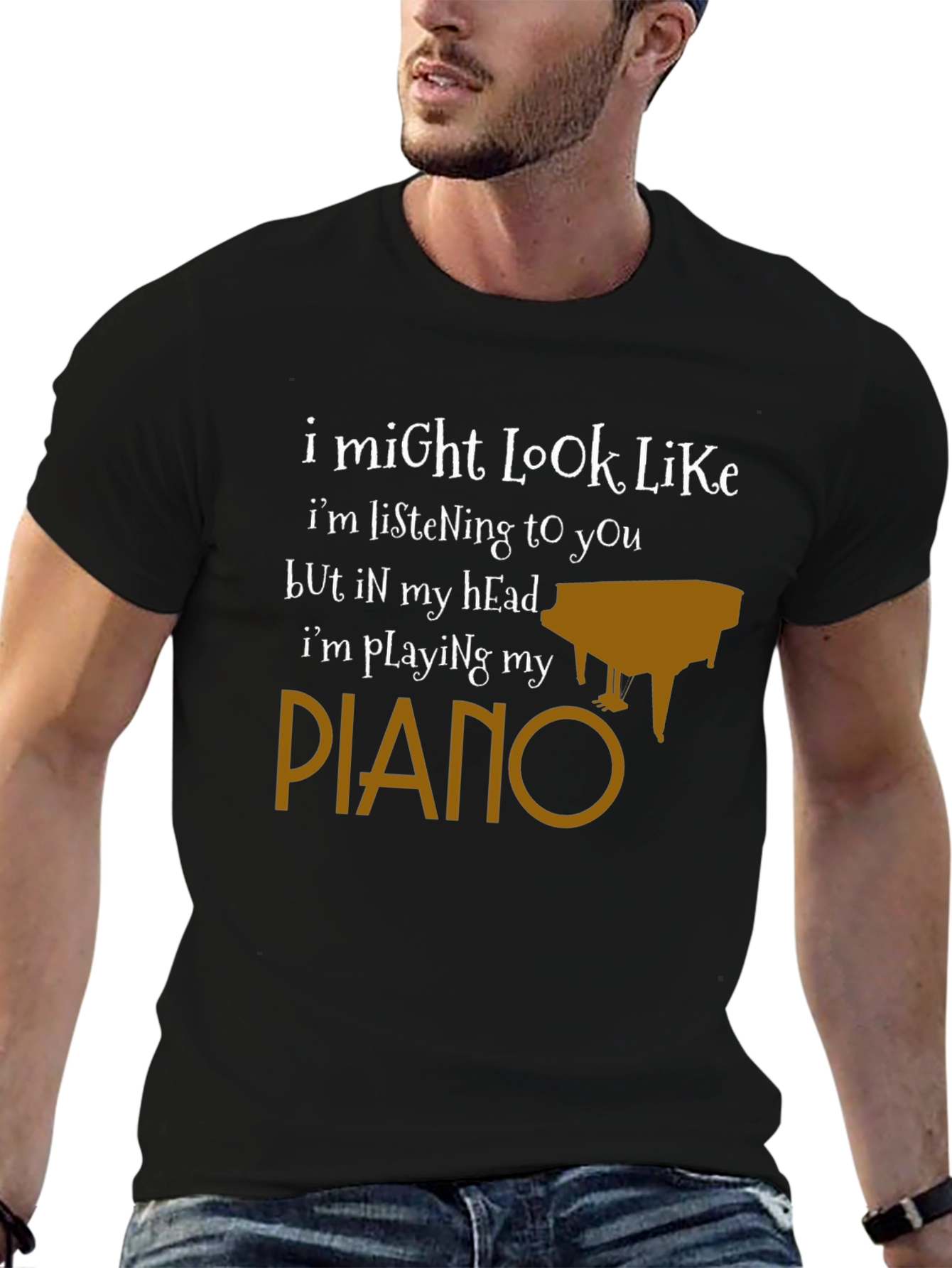 Funny Piano T-Shirt - Im Playing My Piano
