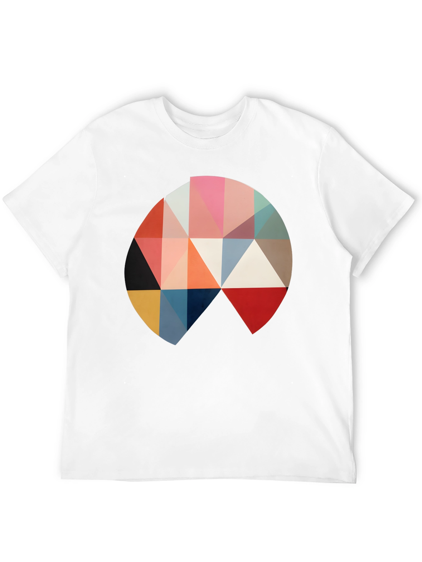 Geometric Triangle Circle Graphic Black T-Shirt