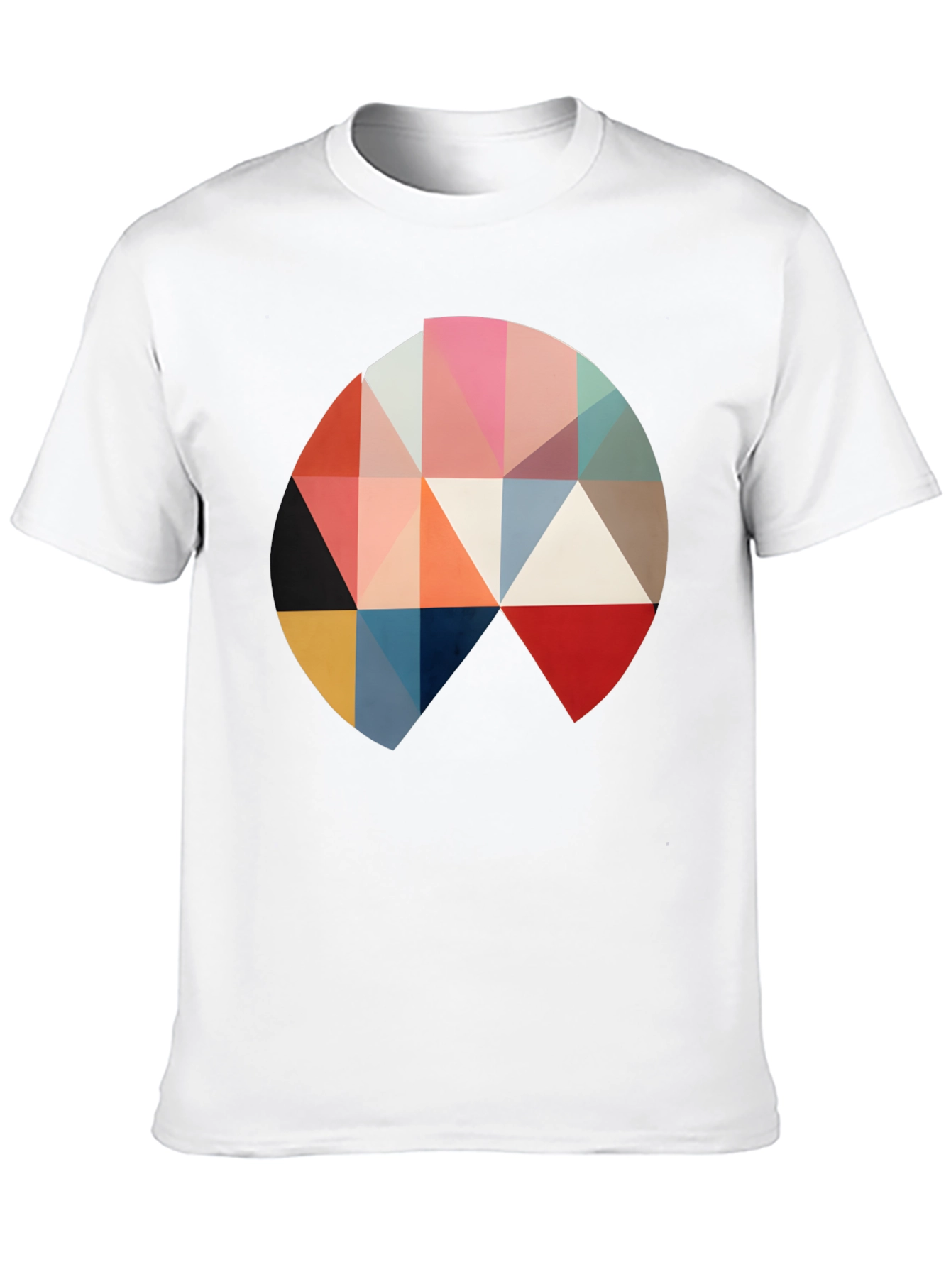 Geometric Triangle Circle Graphic Black T-Shirt