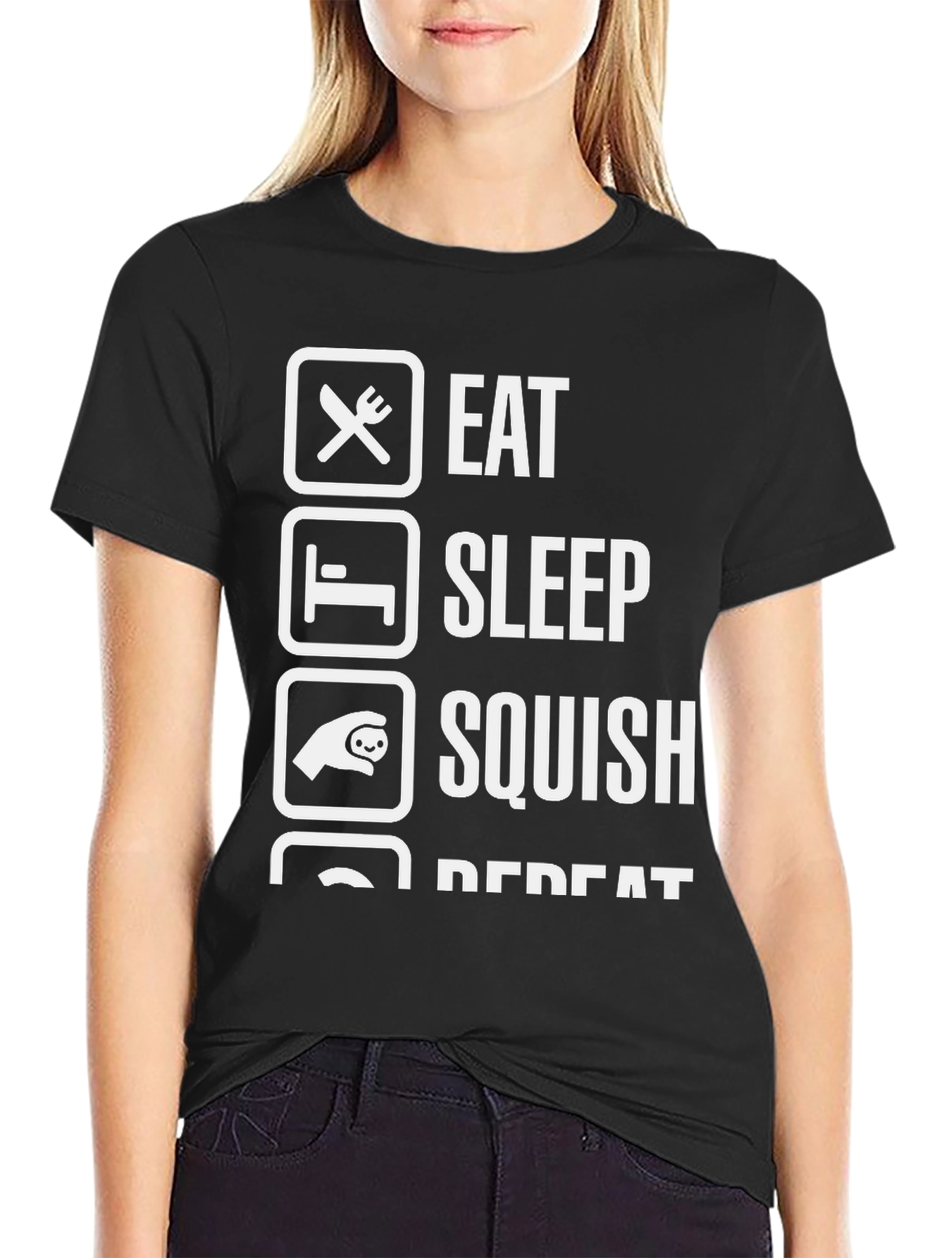 Eat Sleep Squish Repeat Graphic T-Shirt