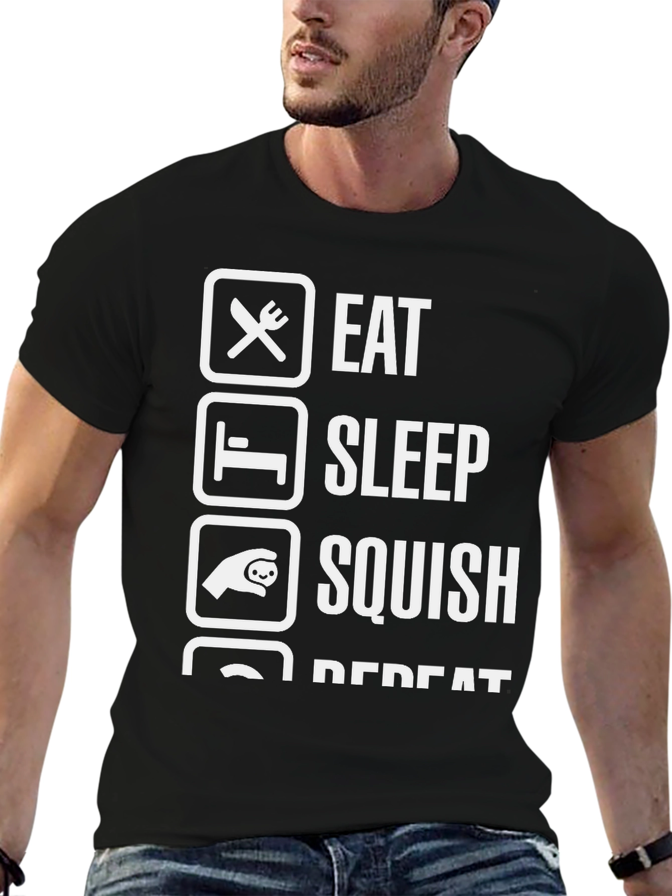 Eat Sleep Squish Repeat Graphic T-Shirt