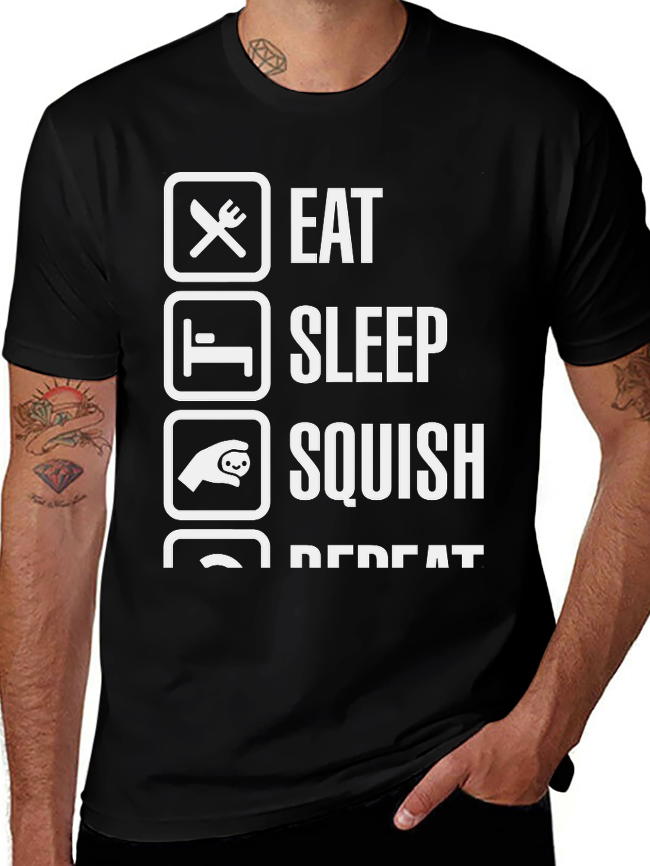 Eat Sleep Squish Repeat Graphic T-Shirt