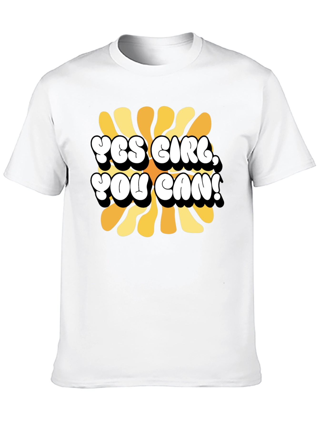Yes Girl You Can T-Shirt Black Cotton Graphic Tee