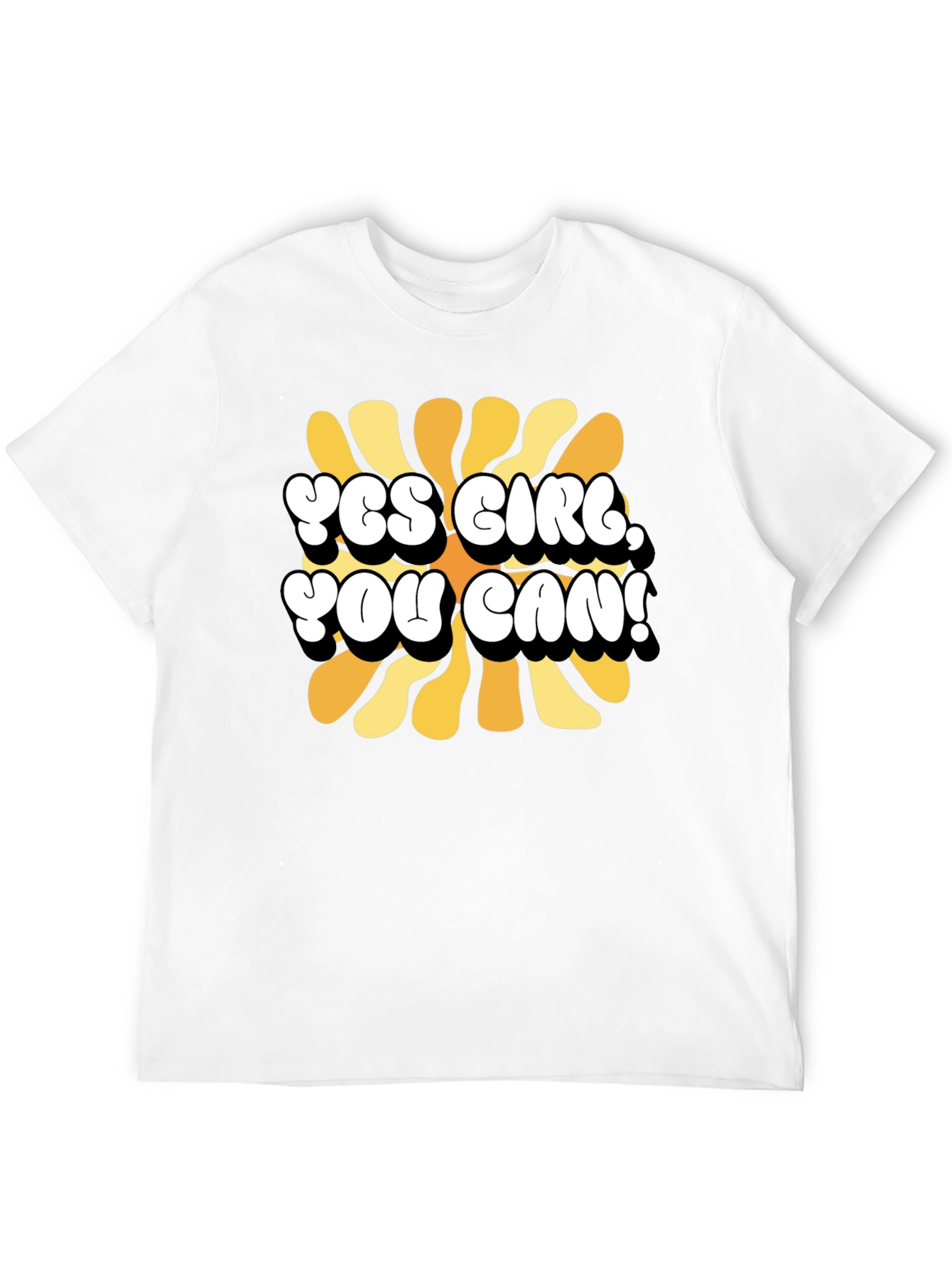 Yes Girl You Can T-Shirt Black Cotton Graphic Tee