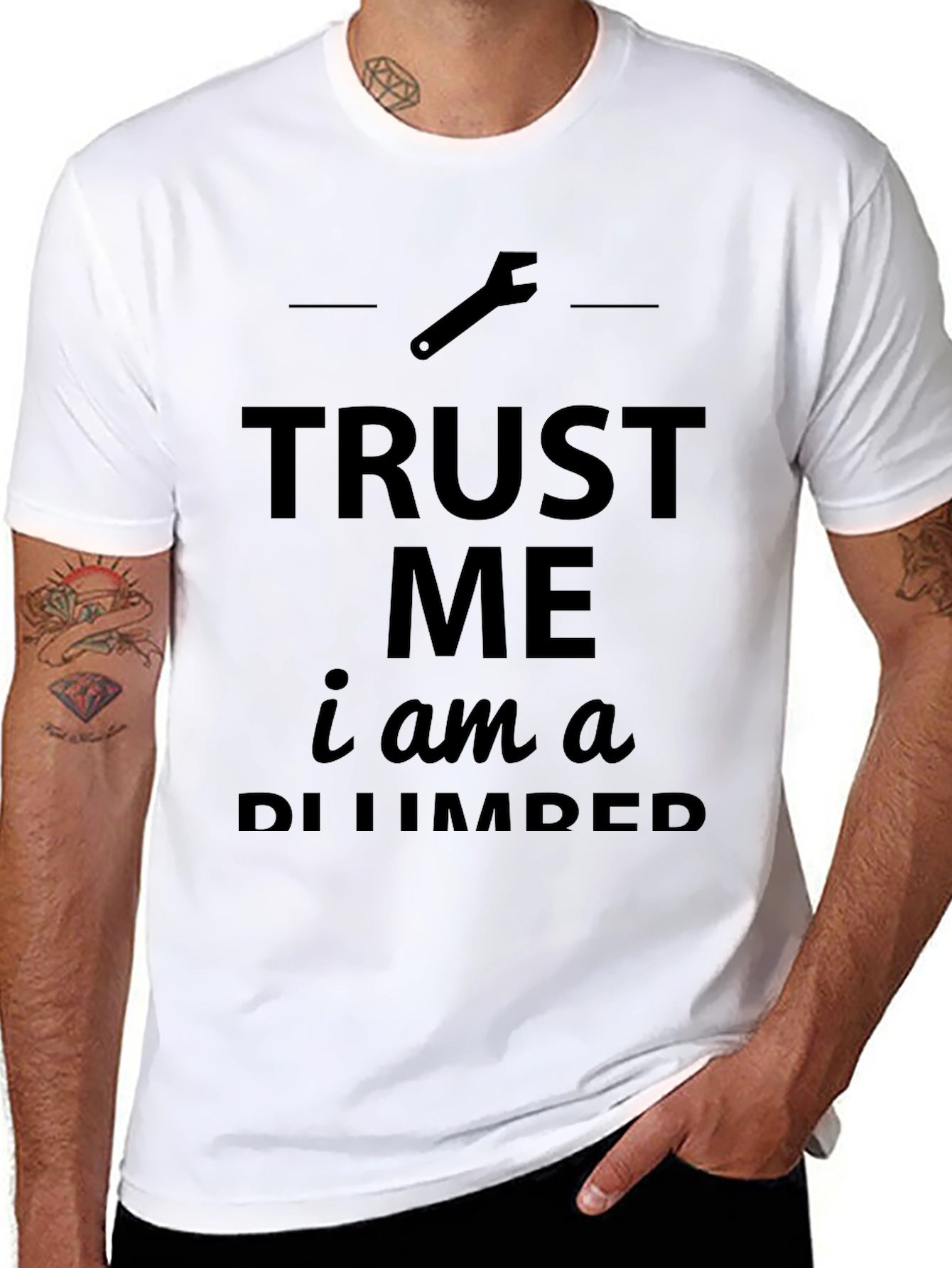 Trust Me Im a Plumber Black T-Shirt