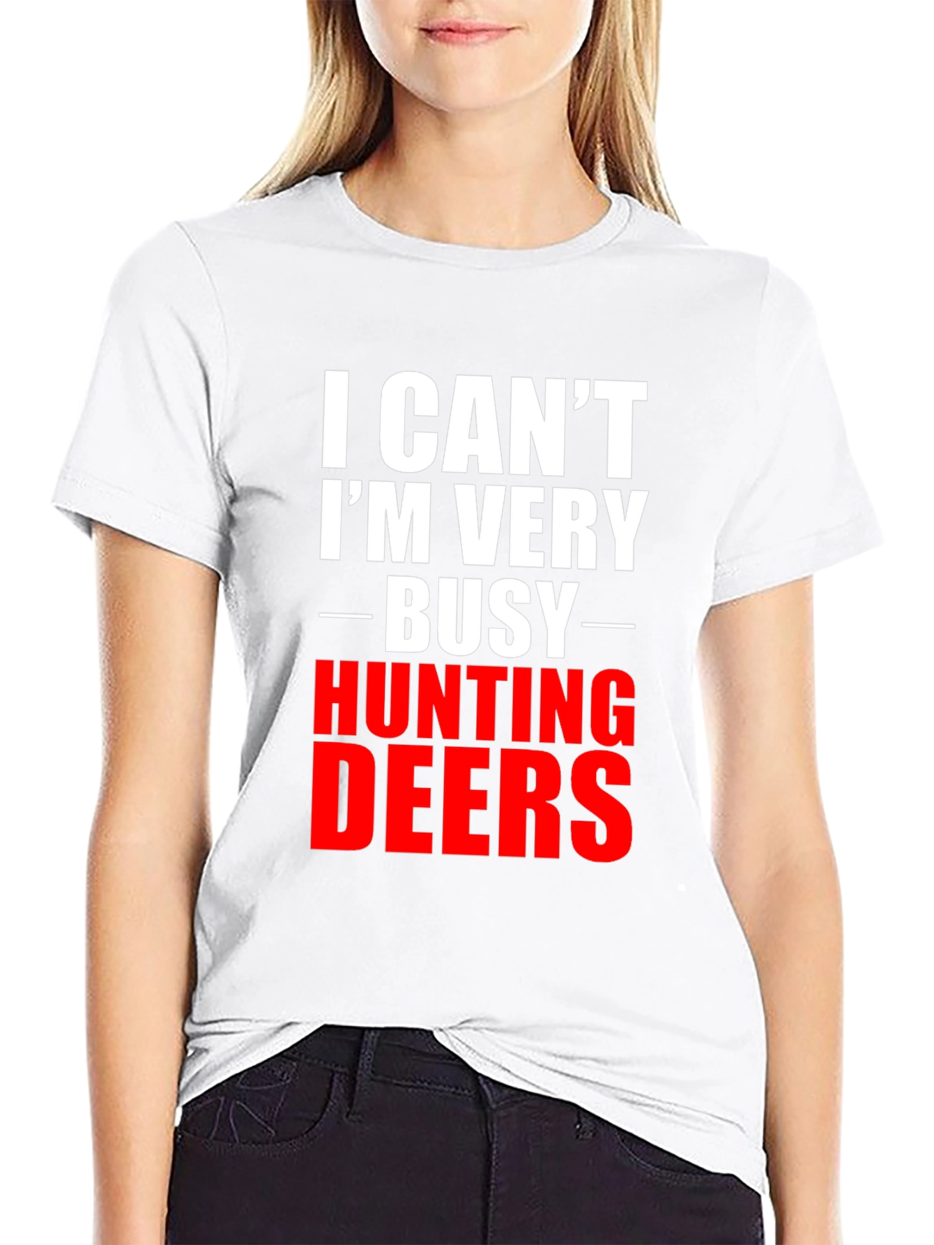 Funny Hunting Deers Graphic Tee - Mens T-Shirt