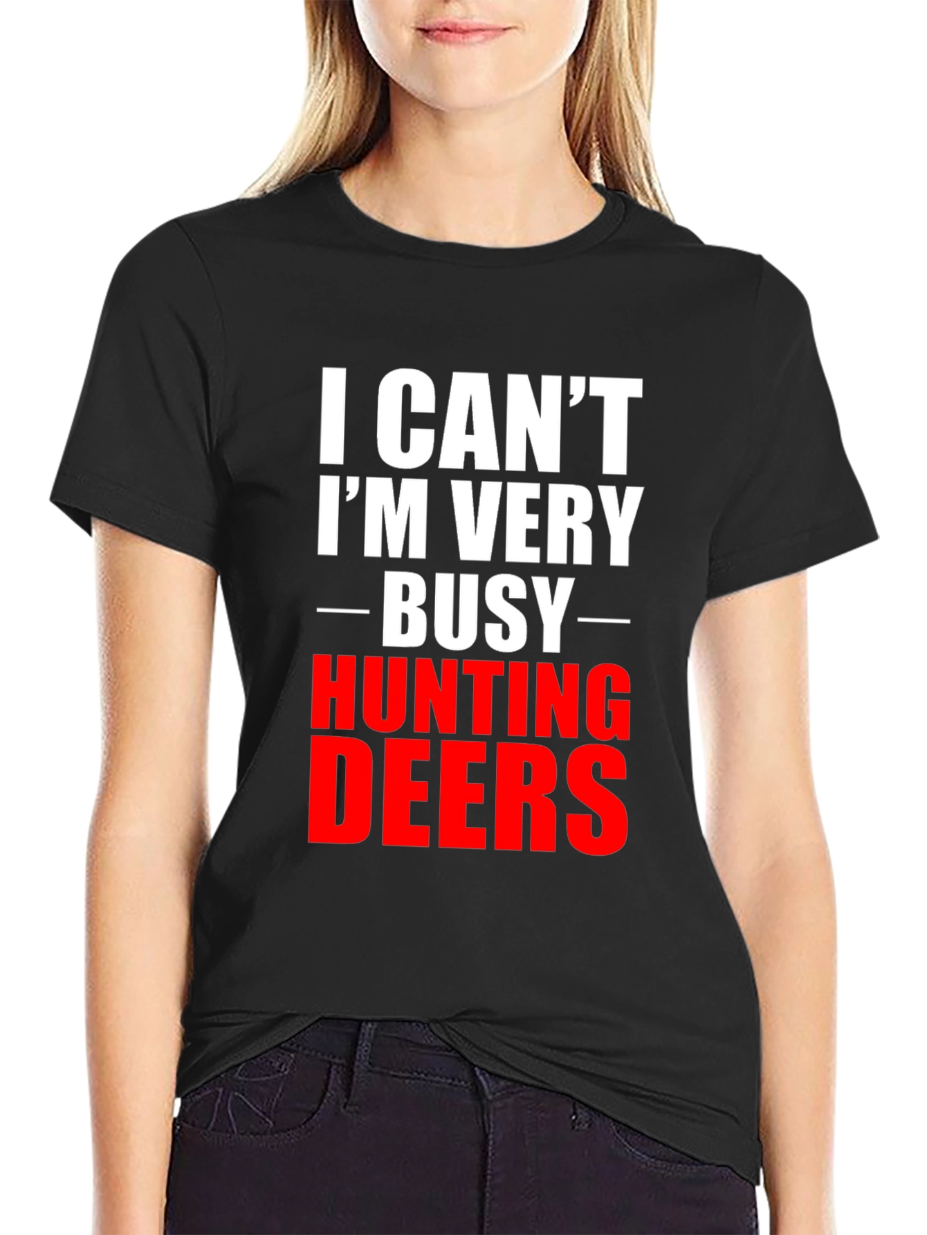 Funny Hunting Deers Graphic Tee - Mens T-Shirt