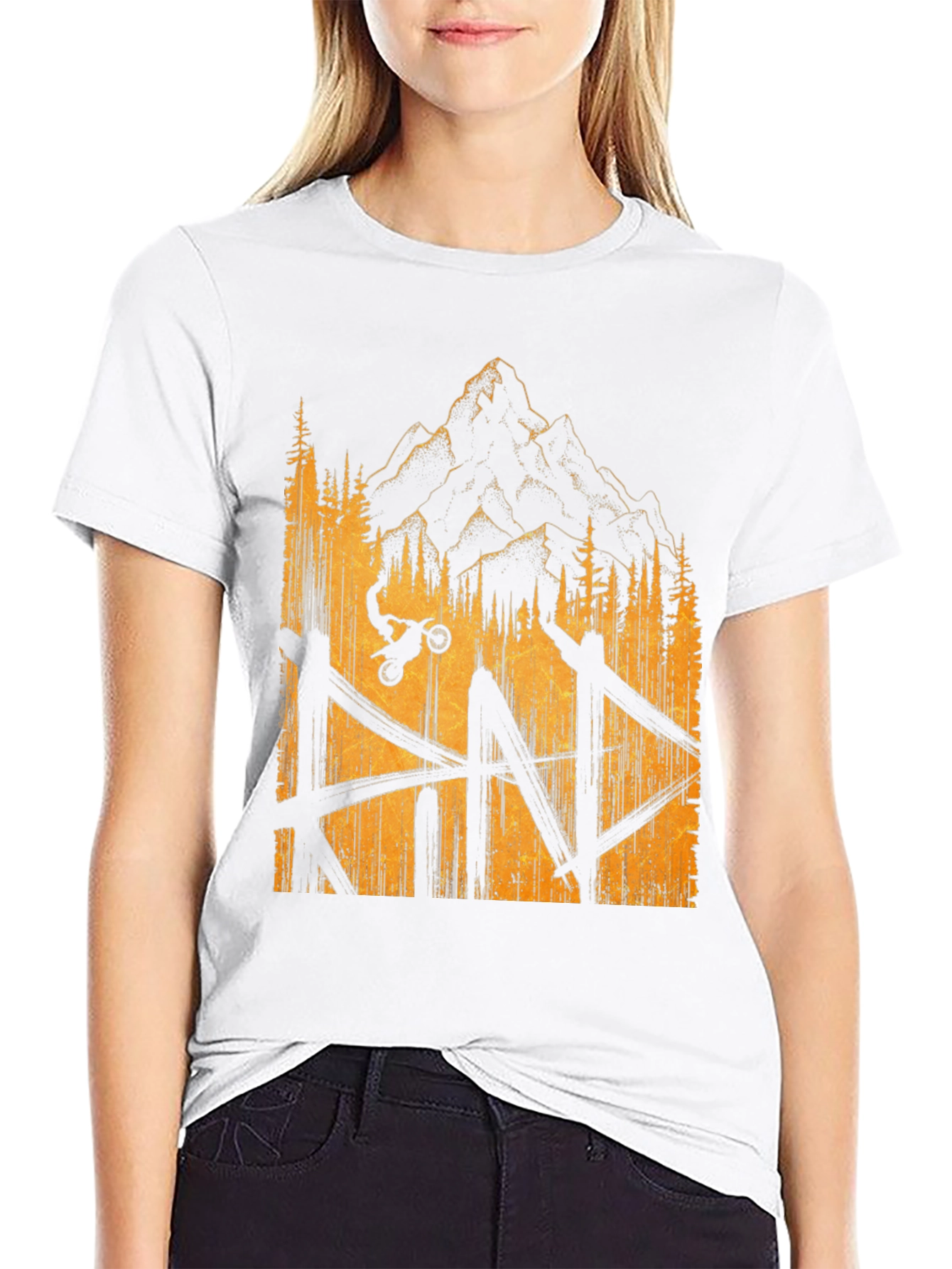 Mountain Bike Graphic Tee - Black Casual T-Shirt