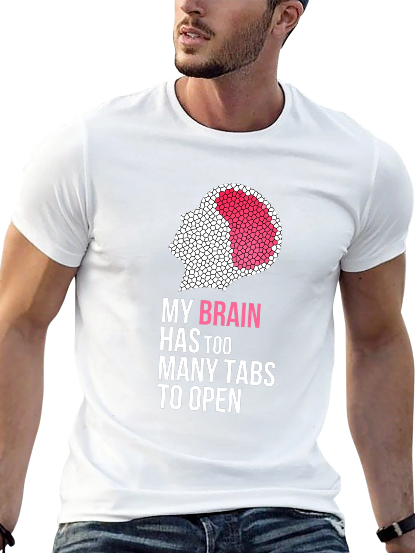 Brain Too Many Tabs Black Graphic Tee