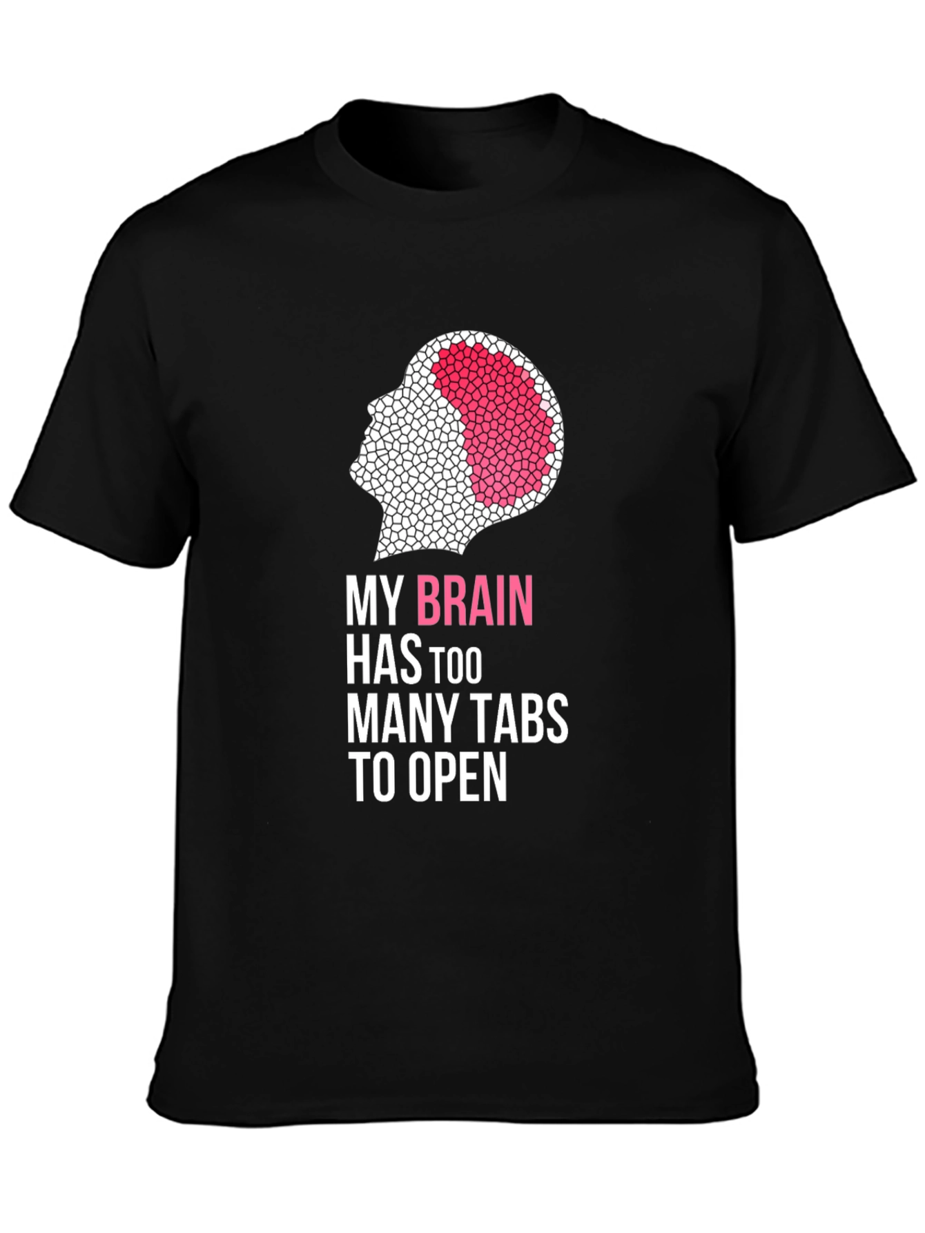 Brain Too Many Tabs Black Graphic Tee