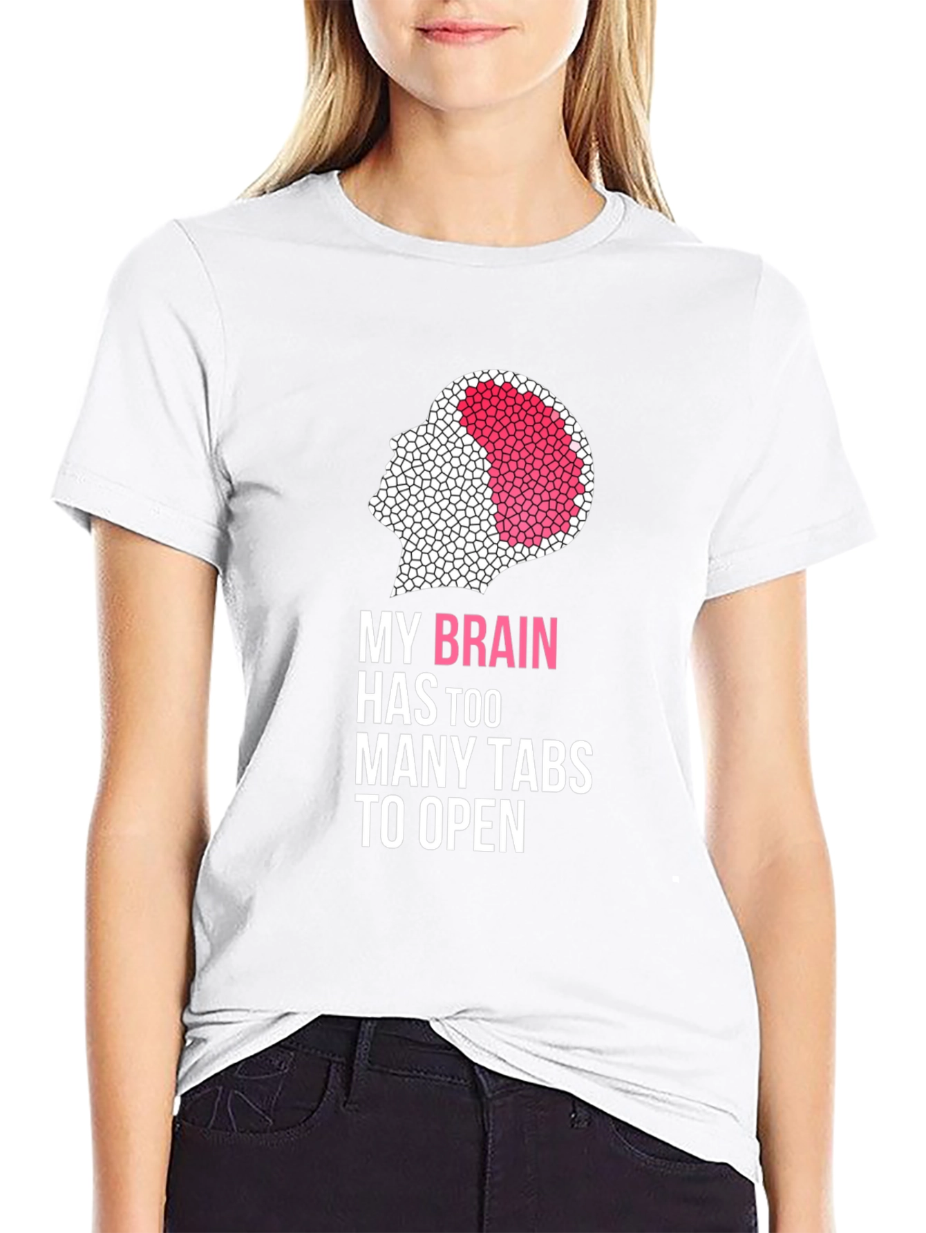 Brain Too Many Tabs Black Graphic Tee