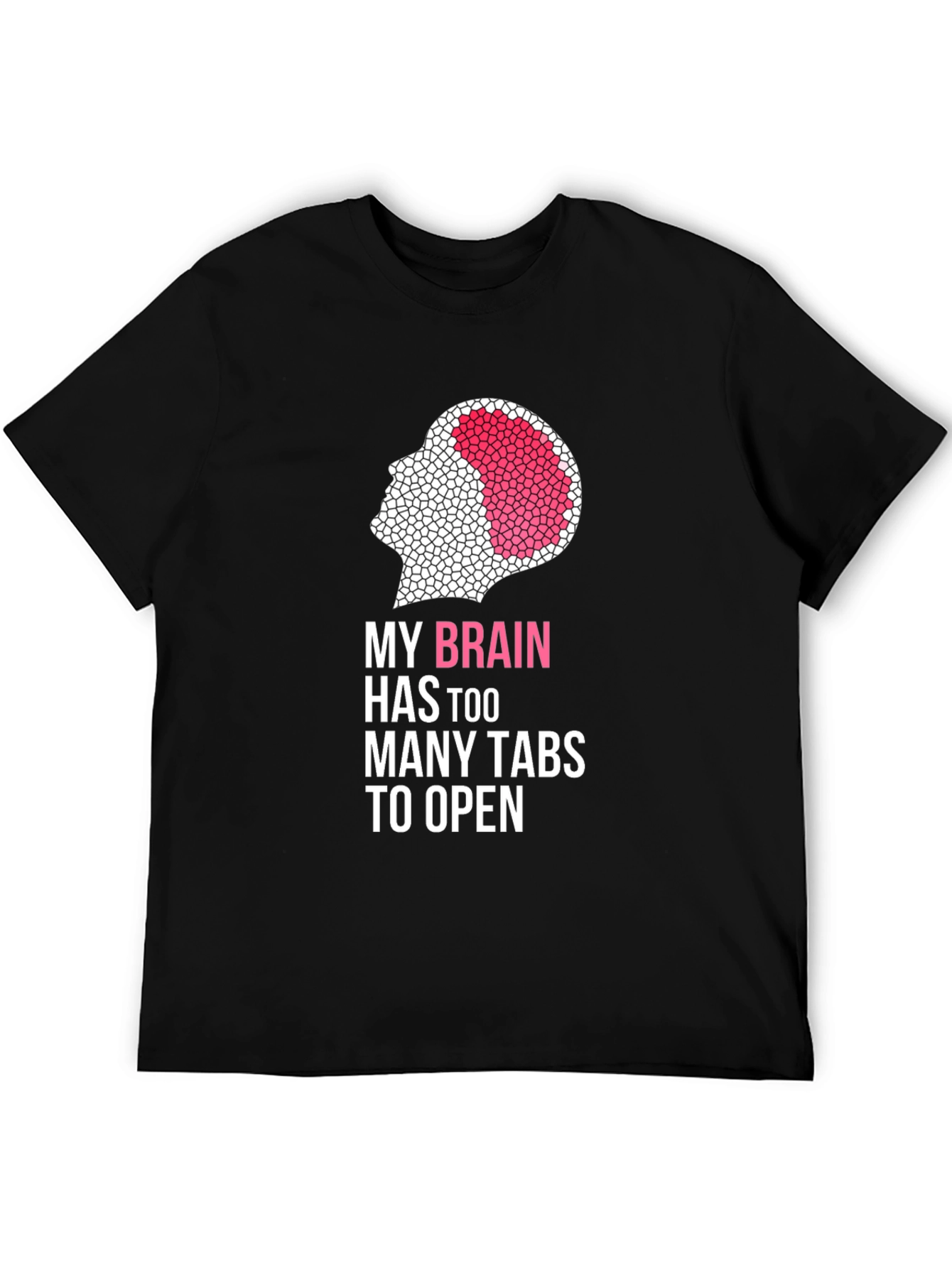 Brain Too Many Tabs Black Graphic Tee