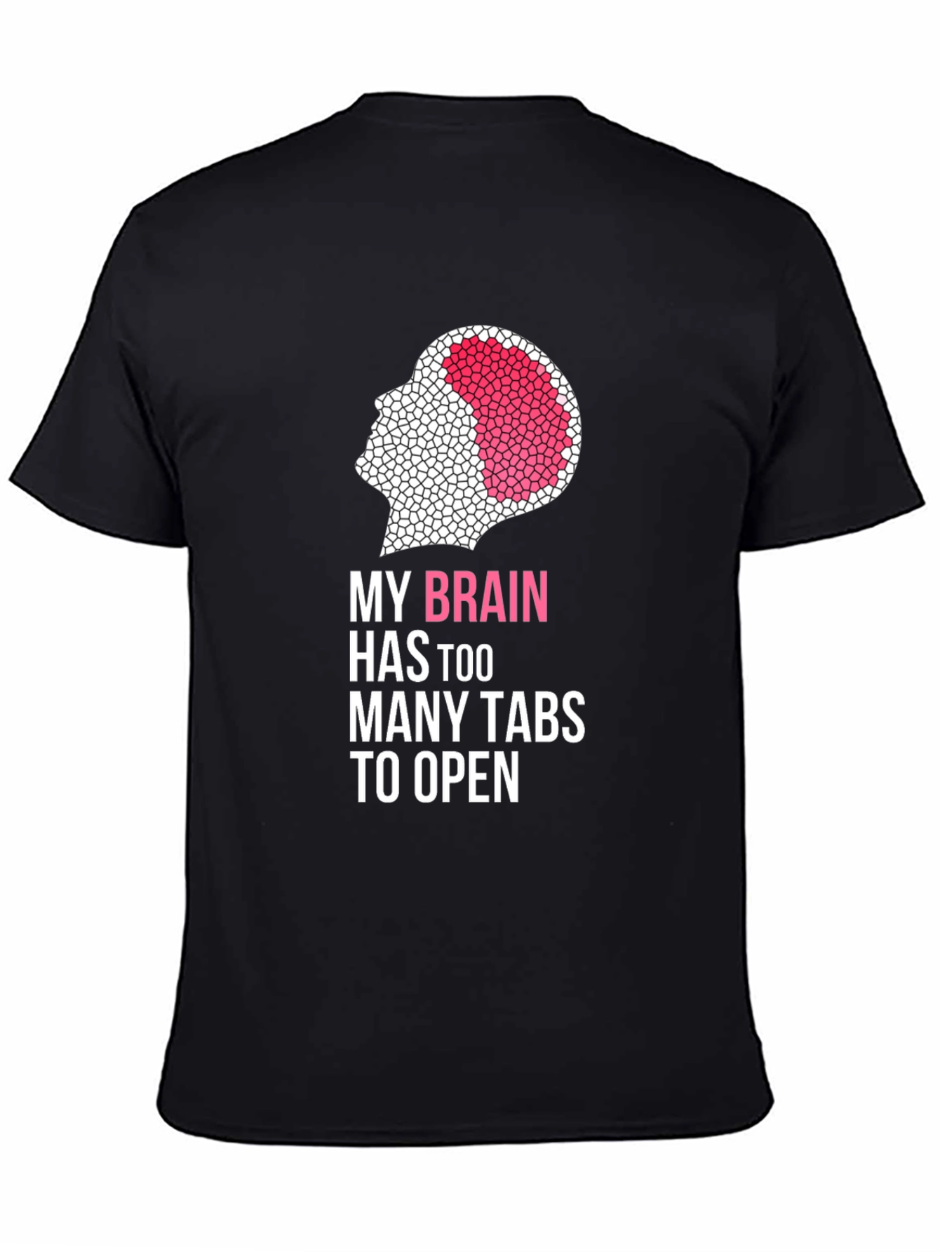 Brain Too Many Tabs Black Graphic Tee