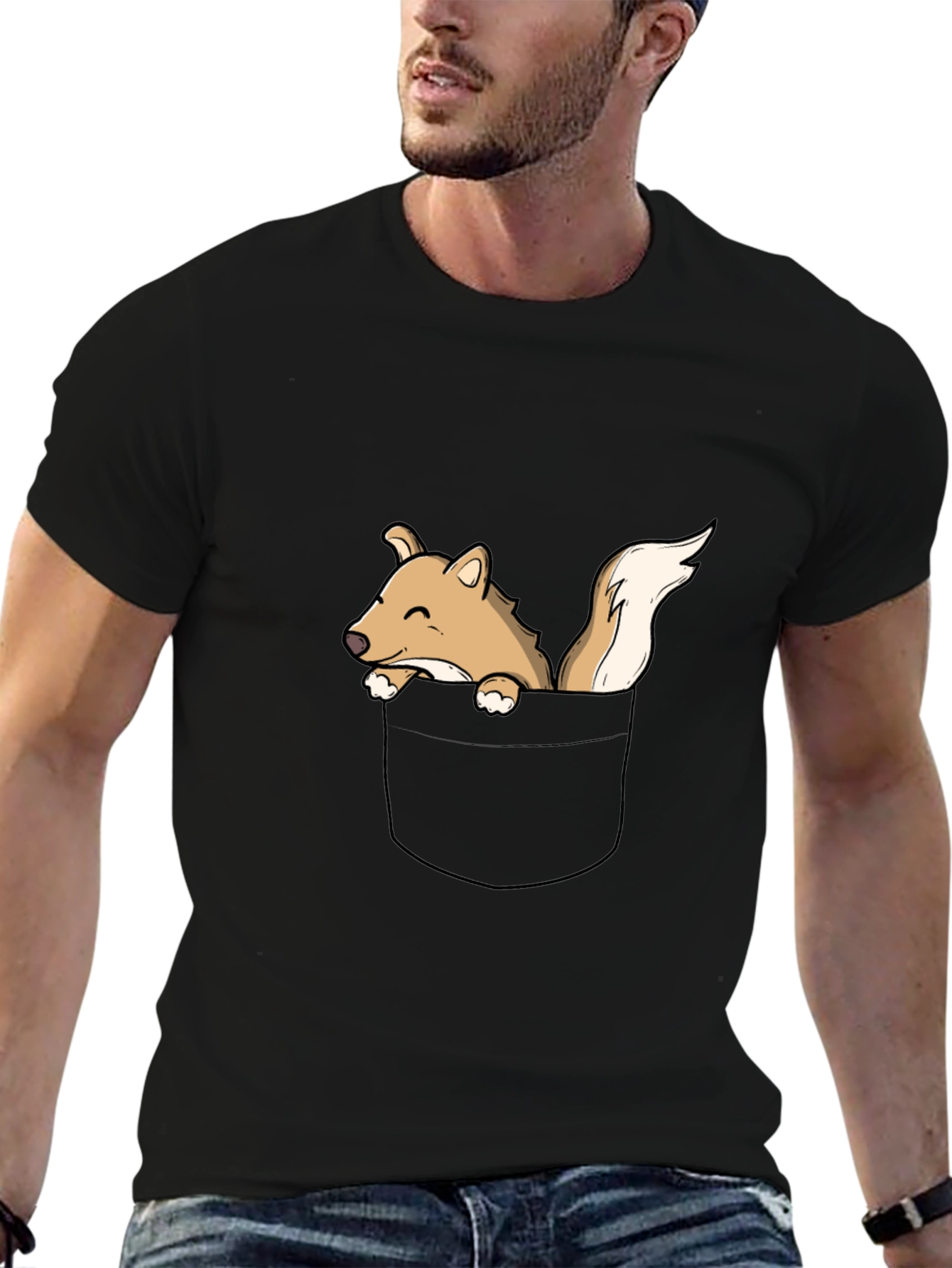 Pocket Squirrel Graphic Tee - Black T-Shirt