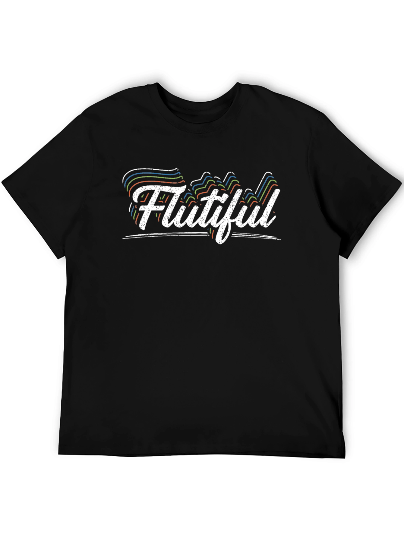 Flutiful Graphic Tee - Black Cotton Blend T-Shirt