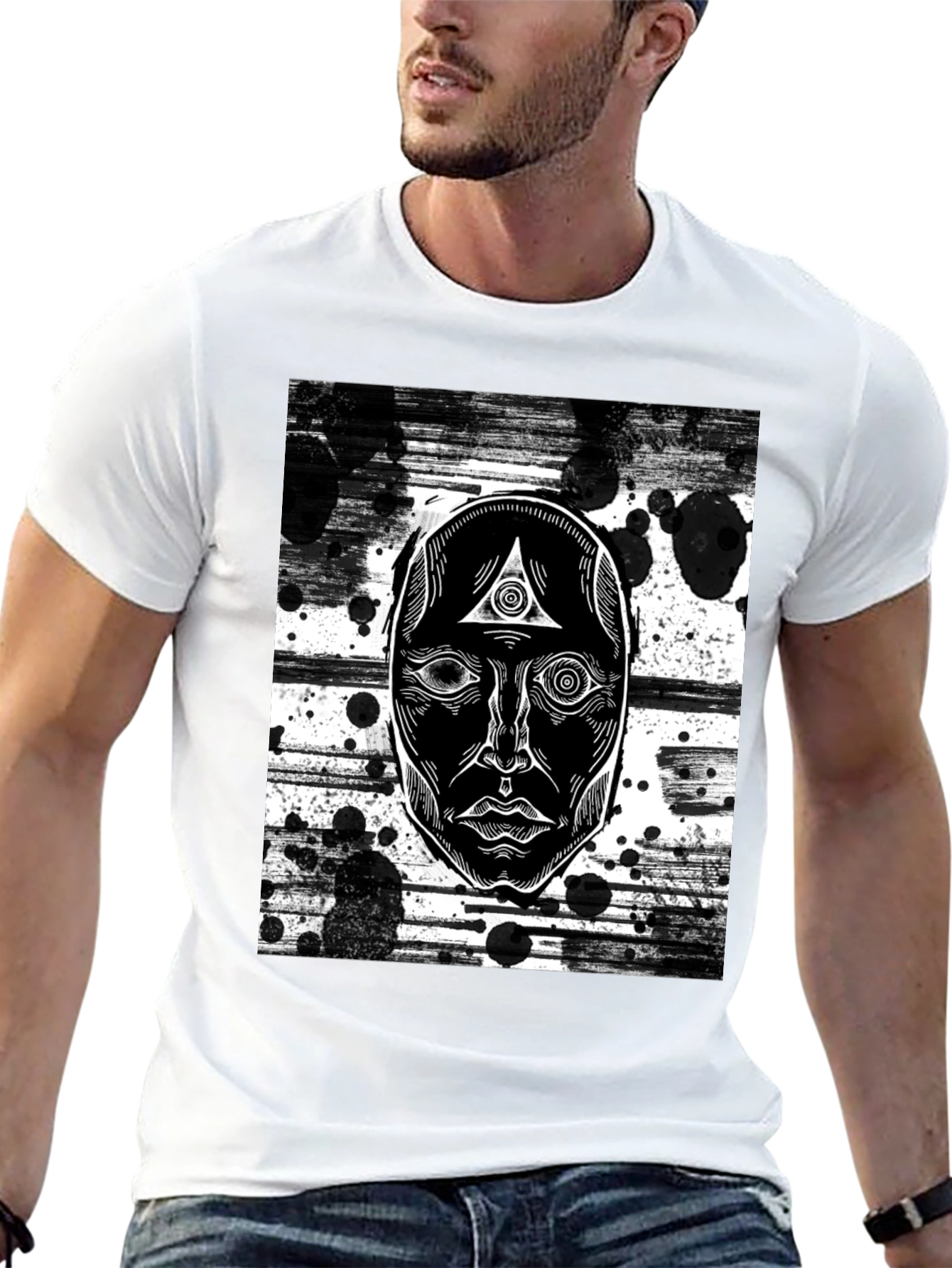 Mystic Eye Graphic Tee - Black Cotton T-Shirt