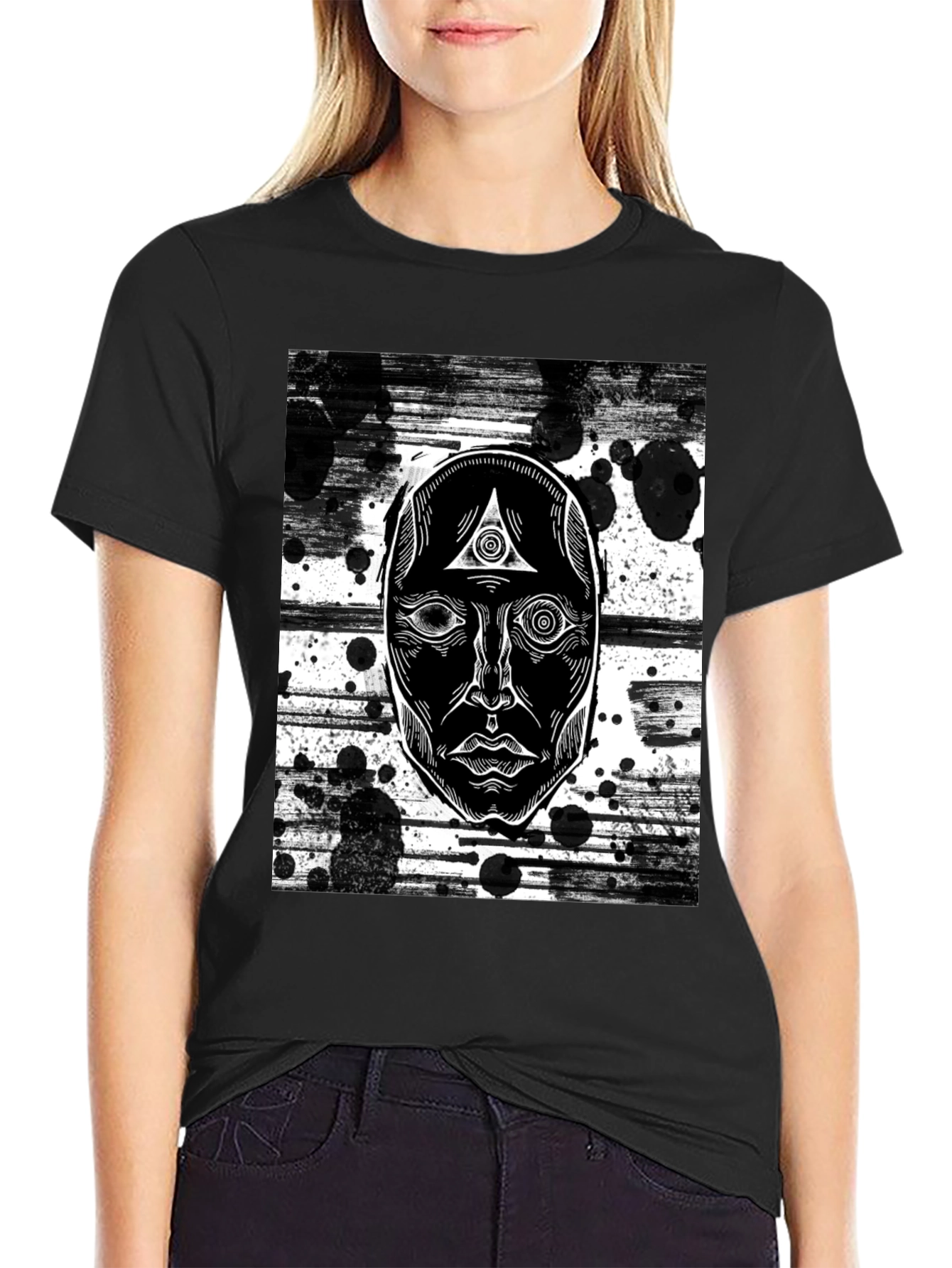 Mystic Eye Graphic Tee - Black Cotton T-Shirt