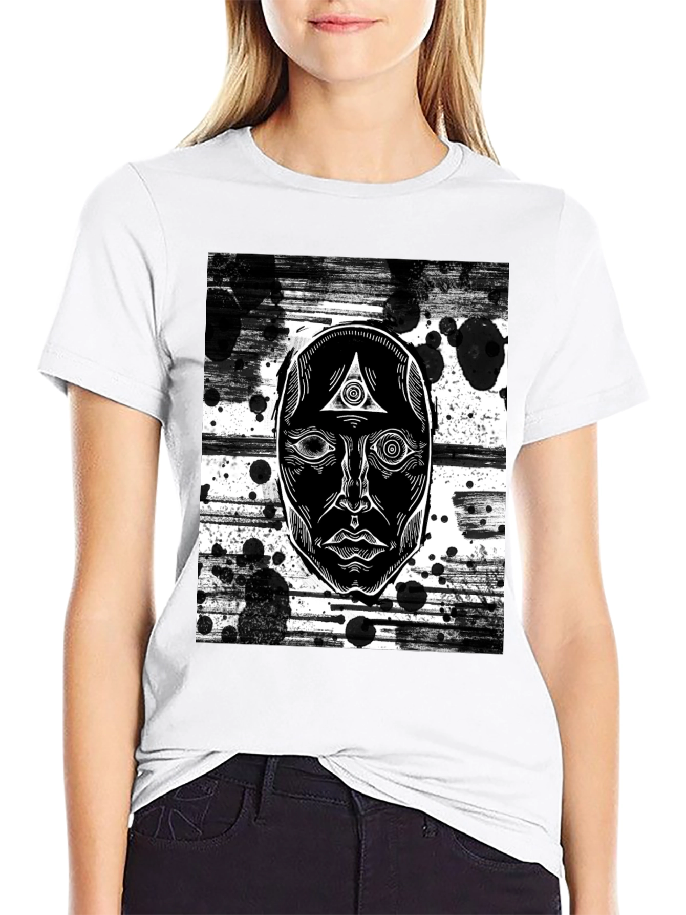 Mystic Eye Graphic Tee - Black Cotton T-Shirt