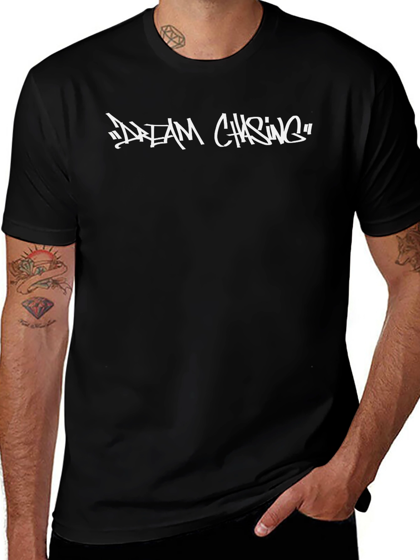 Dream Chasing Black Graphic Tee