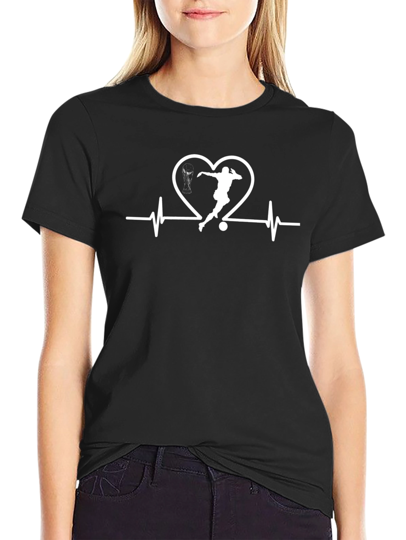 Soccer Love Heartbeat Graphic Tee